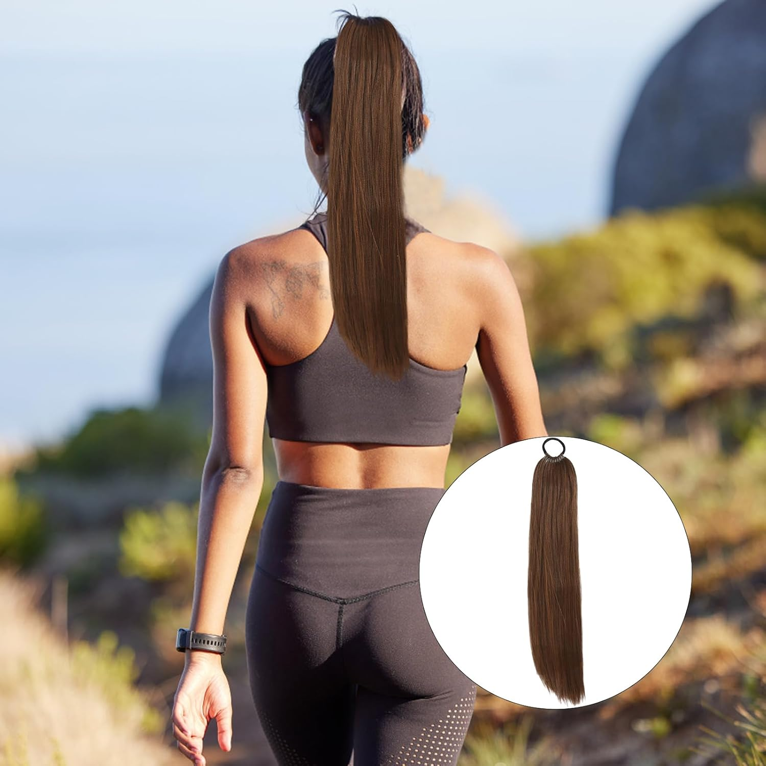 Real Hair Braid, Ponytail Extension for Natural Look, Easy to Use, Versatile Styling, 1 Piece High-Quality Braid Extension image number 2