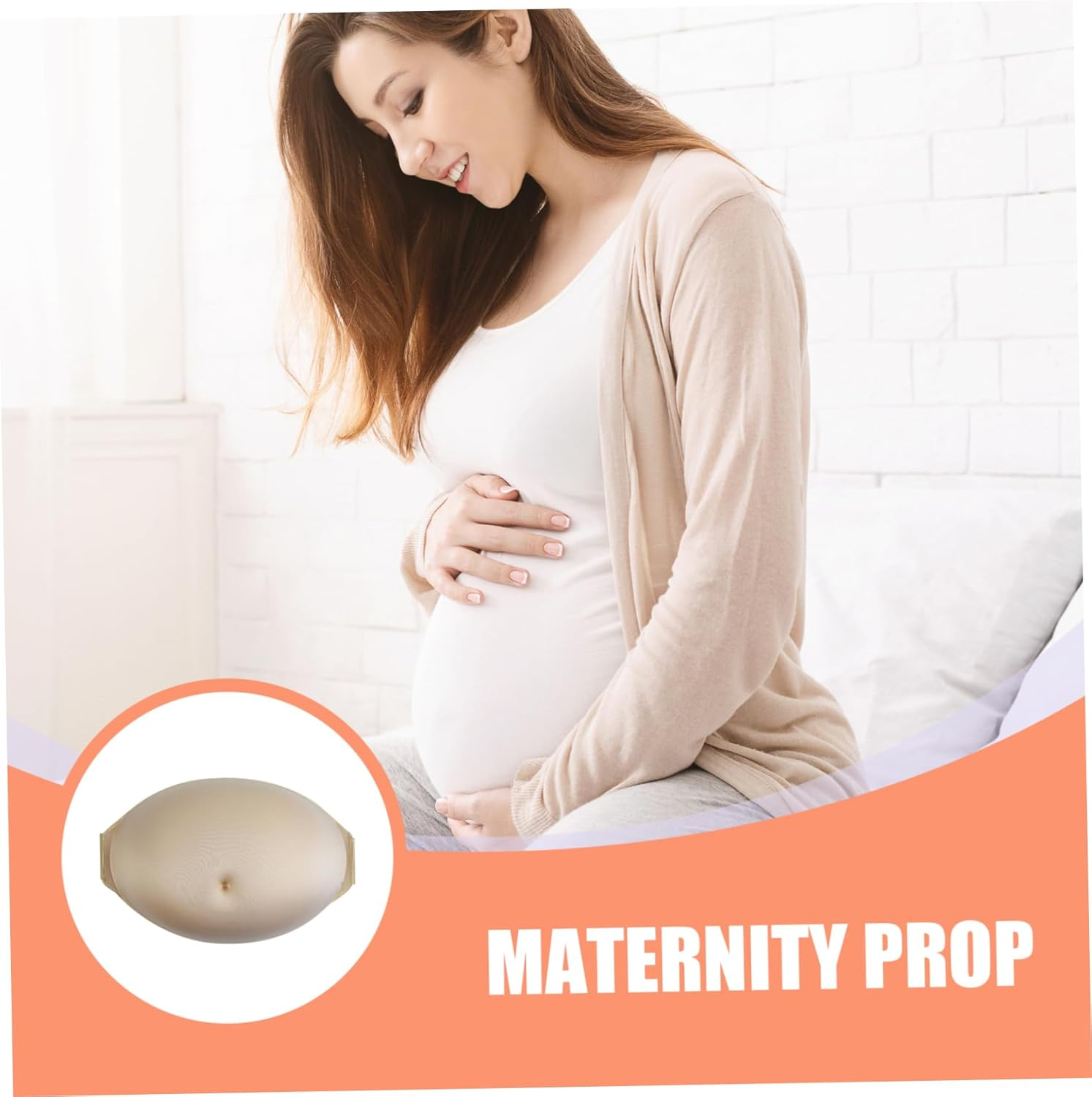 Pregnant Belly Lifelike Sponge Pregnancy Belly Comfortable Artificial Lightweight Maternity Photoshoot Props for Cosplay, Stage Performances - Style2 image number 1