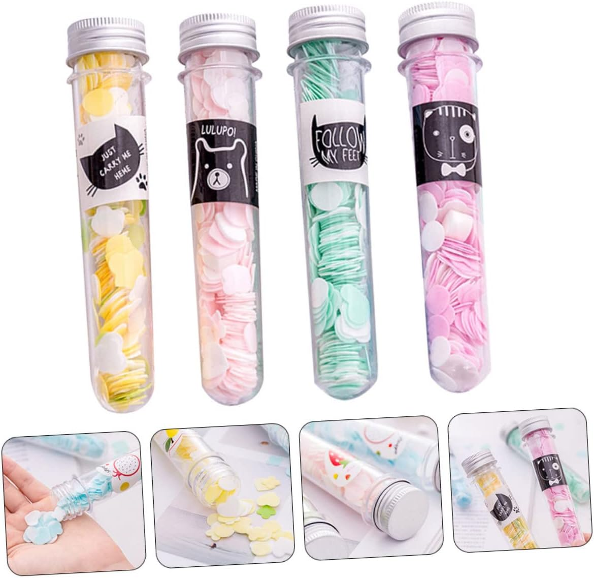 Anneome 4Pcs Soap Paper Slices Travel Toiletries Scented Foaming Soap Portable Body Washing Disposable Petals for Camping Hiking