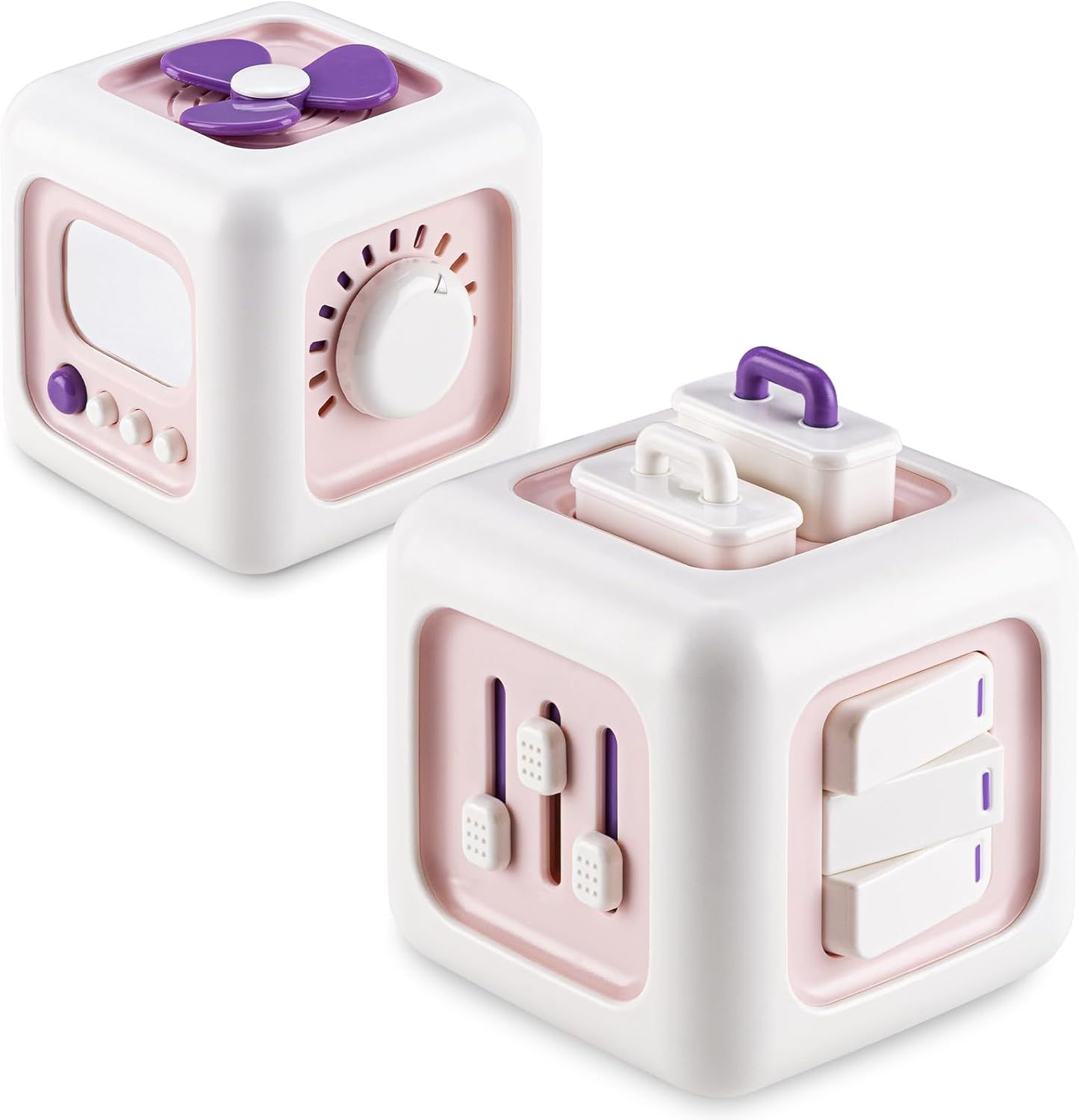 Montessori Busy Cube for Babies Toddlers, Sensory Travel Toys 6-12 Months for Plane, Baby & Toddler Learning & Education Toys for 1 2 Year Old Boy Girl Gifts, Newborn Baby Gifts, Purple image number 5