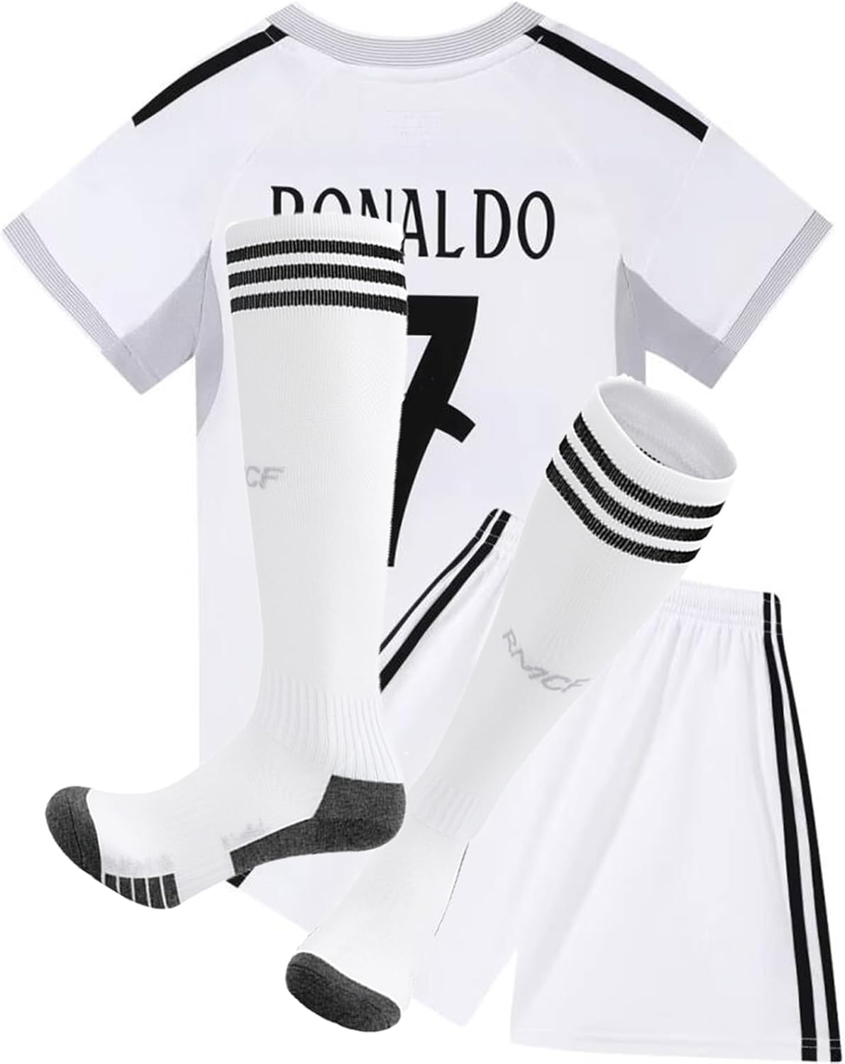 No #9 Madrid Special Edition Kids Soccer Jersey Shirts Football Futbol Socks Set Youth Sizes