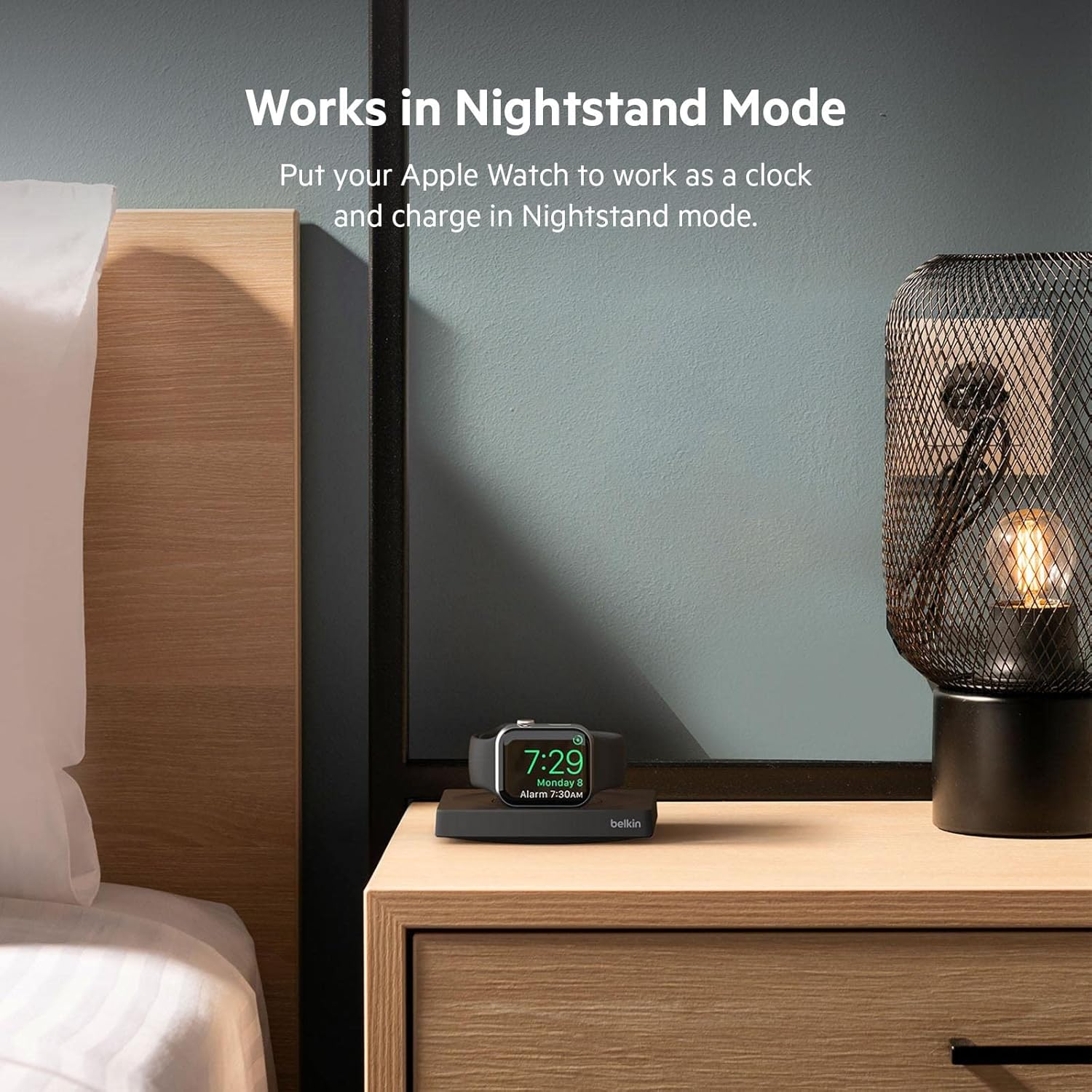 Belkin Apple Watch Fast Charger, Mfi Certified Wireless Fast Charging Travel Pad with Nightstand Mode, Minimalist Design and Included USB Type C Cable for Apple Watch Series 7, 6, 5, 4 and More