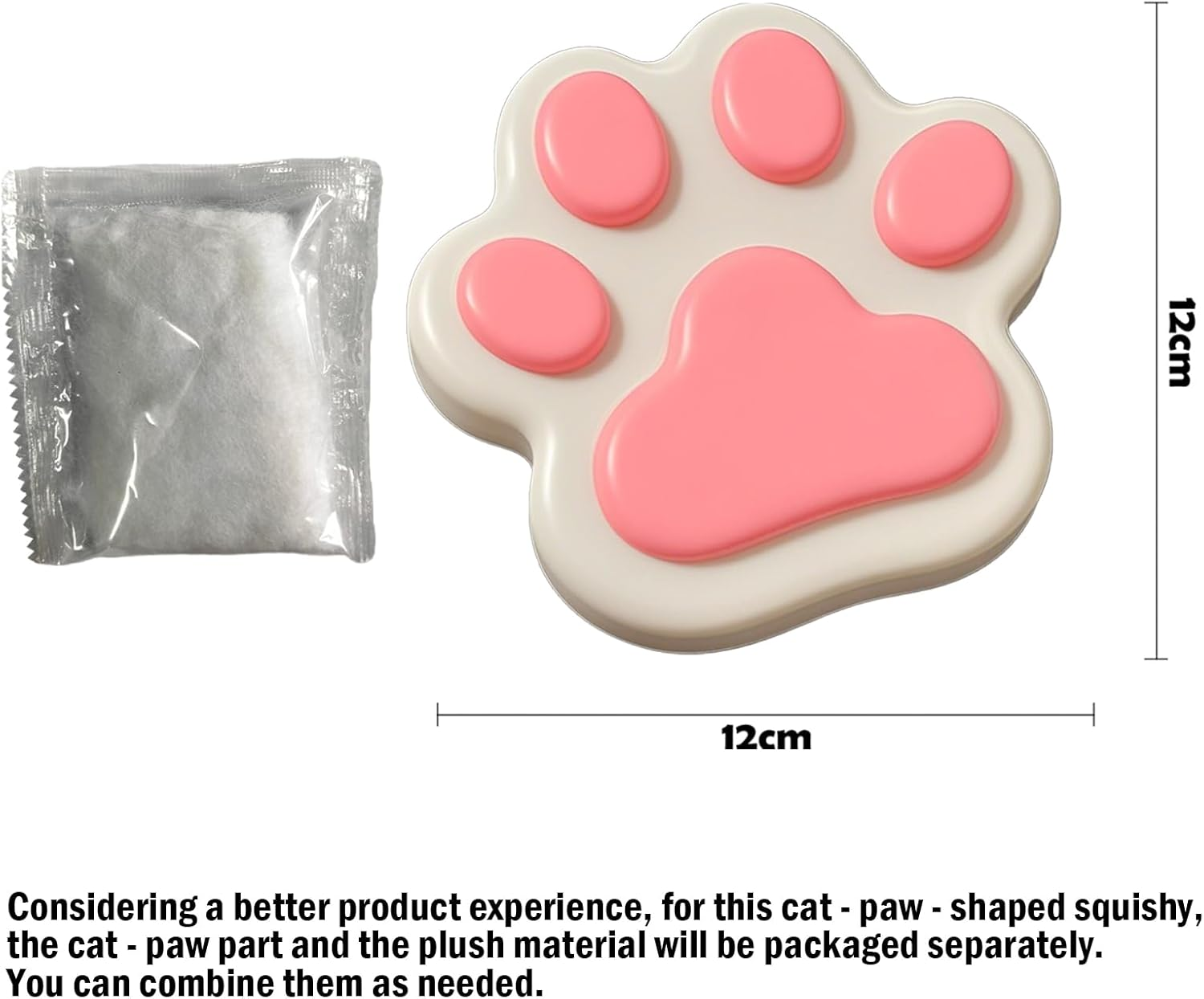 5 Inch Big Cat Paw Squishy Toys for Stress Relief, Cute Cat Paw Design, Adorable Soft Squeeze Toys for Kids and Adults (Pink) image number 3