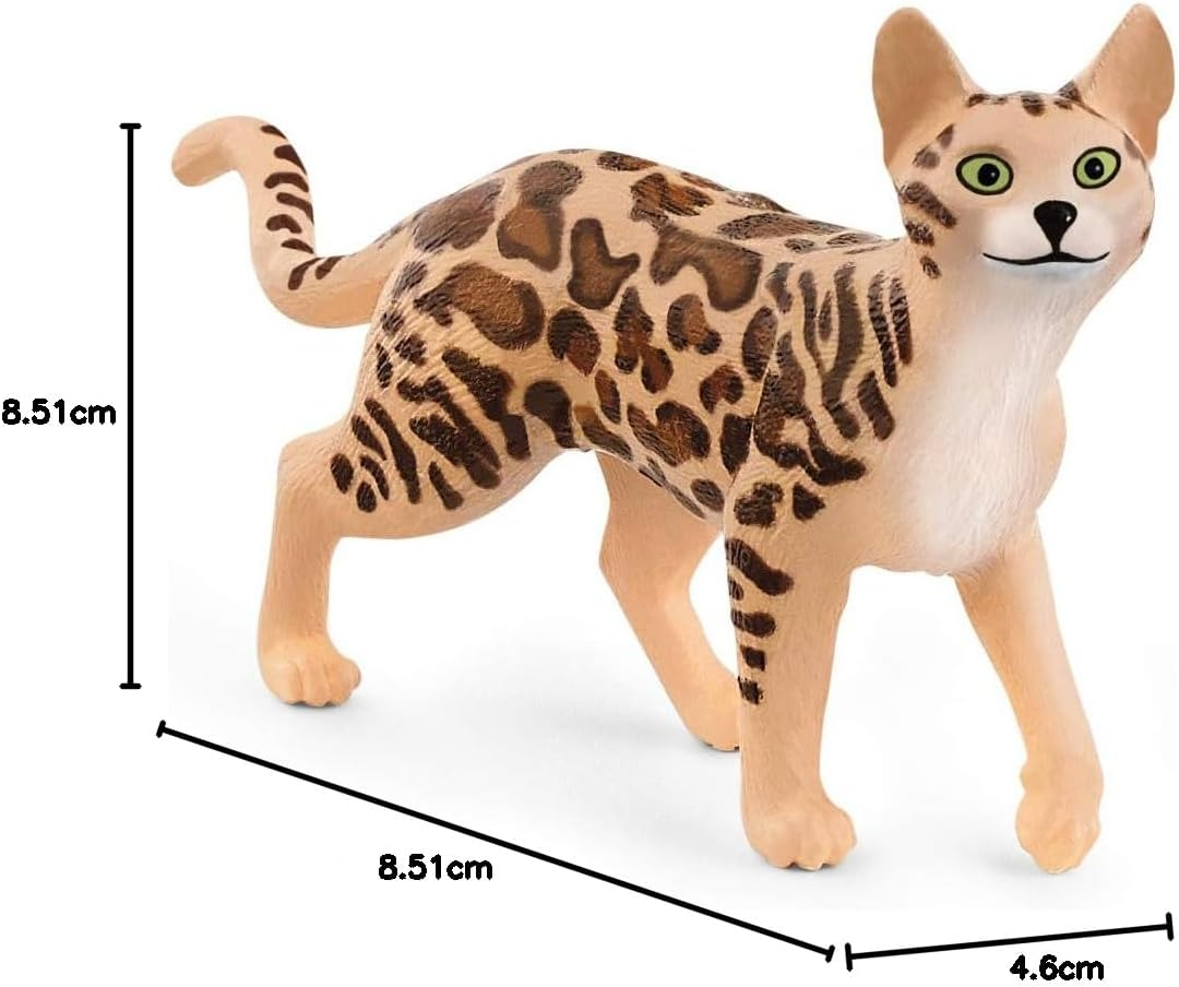 Schleich Farm World, Realistic Cute Cat Toys for Boys and Girls Ages 3 and Above, Bengal Cat Toy image number 5