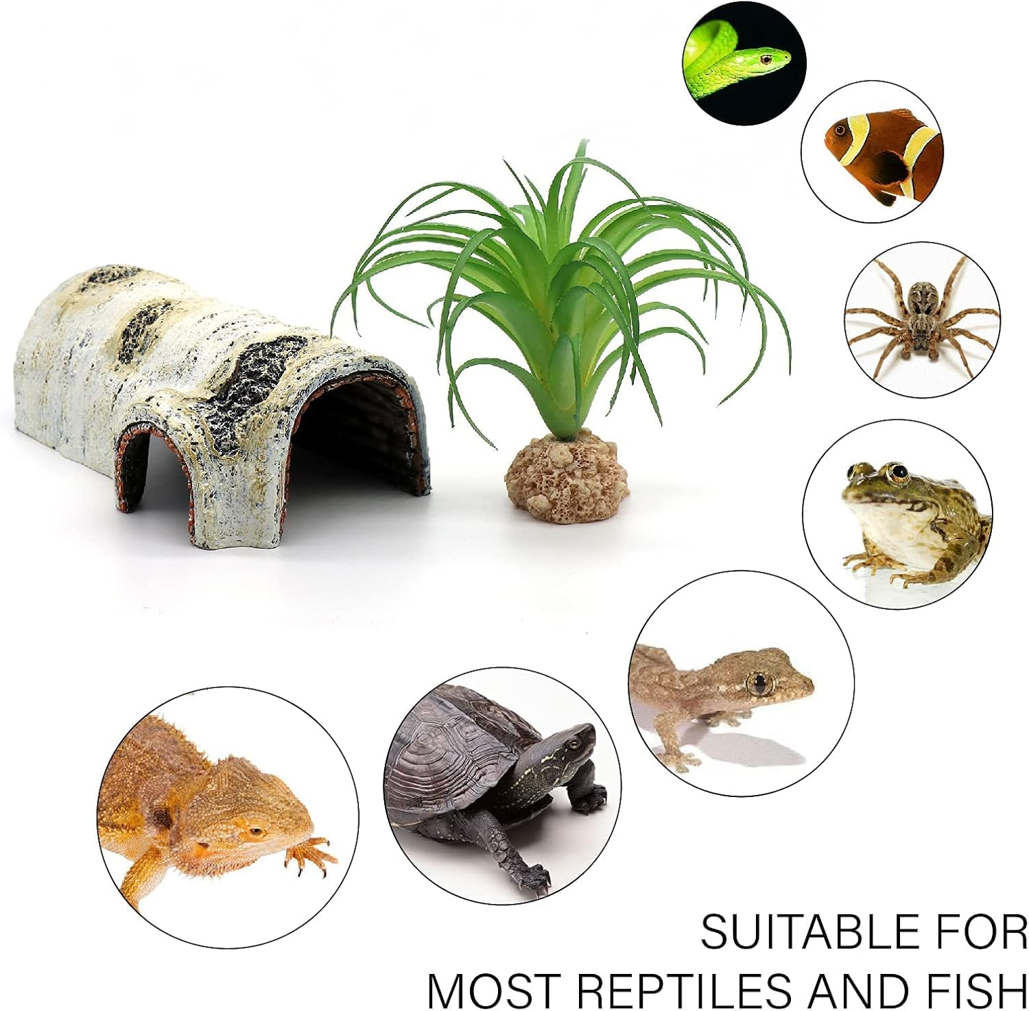 Reptile Hides and Caves Birch Tree Bark Trunk Habitats Decor Aquarium Decoration Wood for Lizard Geckos Snake Spiders Frogs Turtle (Small) image number 4