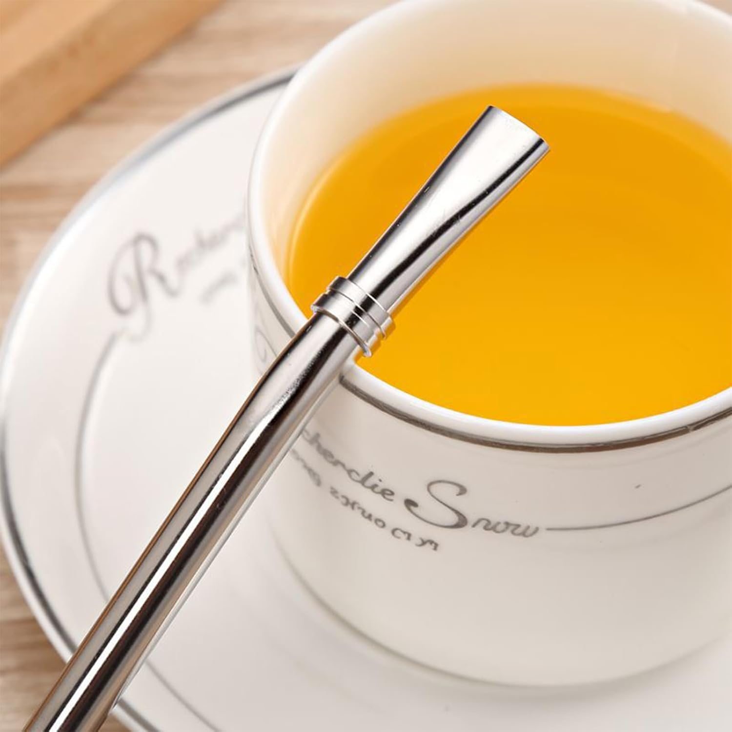 4 Pcs Yerba Mate Straw, Stainless Steel Straw Spoon with Filter,Cup Stirring Spoon Tea Straw Head Filter Straws with 2 Cleaning Brushes image number 4