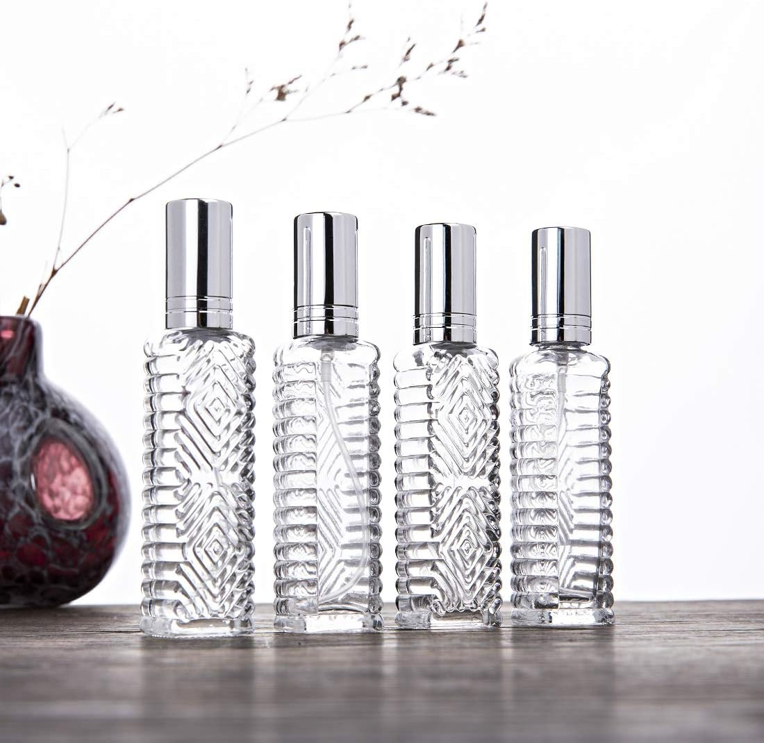 HDCRYSTALGIFTS Pack of 12 Clear Glass Atomizer Spray Bottles 10Ml Empty Refillable for Perfume Essential Oil Packed with Funnels Pipette Dispenser image number 5