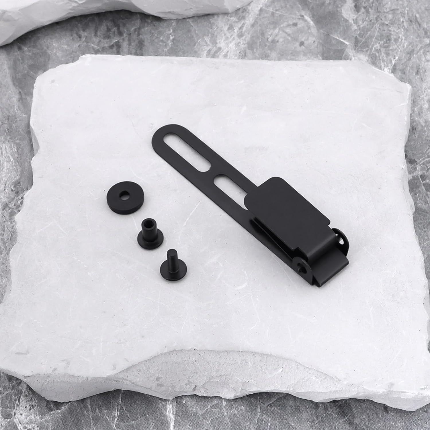 Create Idea 2Pcs Fixed Blade Clip with Screws Washers Compatible with Kydex Ulticlip 85X15Mm Black image number 1