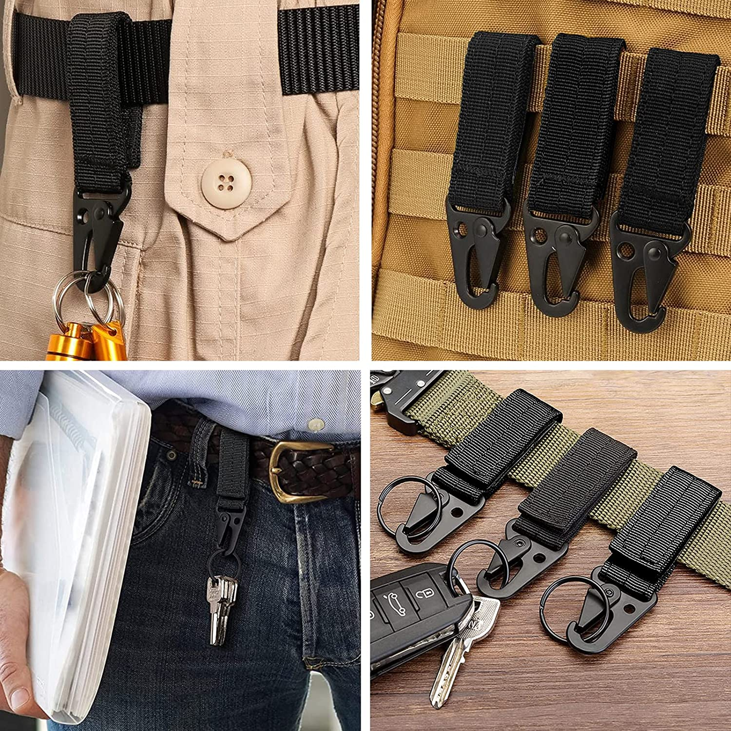 28/24/17 Pack Vashly Molle Backpack Attachments Kit of Accessories, D-Ring Grimloc Locking Gear Clip Web Dominator Elastic Strings Strap image number 6