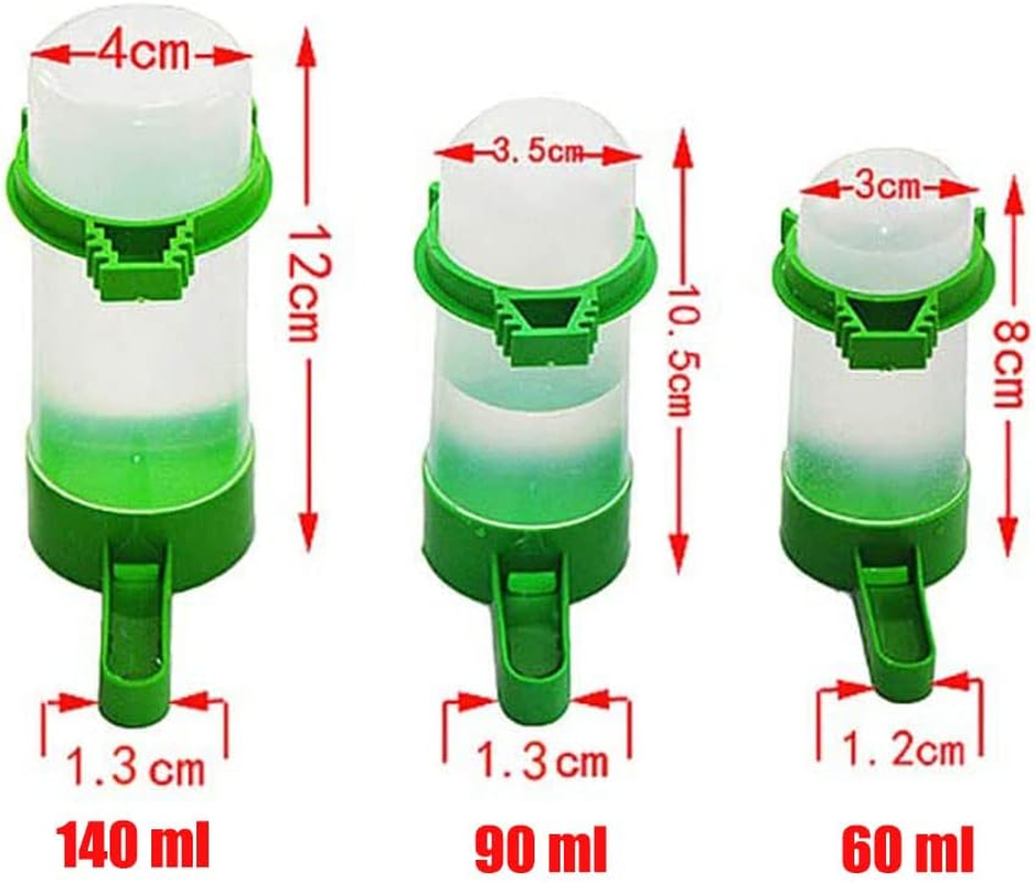 2PCS Bird Water Feeder,Automatic Bird Water Bottle,Container Food Dispenser Hanging in Birds Cage for Parrots Budgie, Cockatiel, Lovebirds (90Ml)