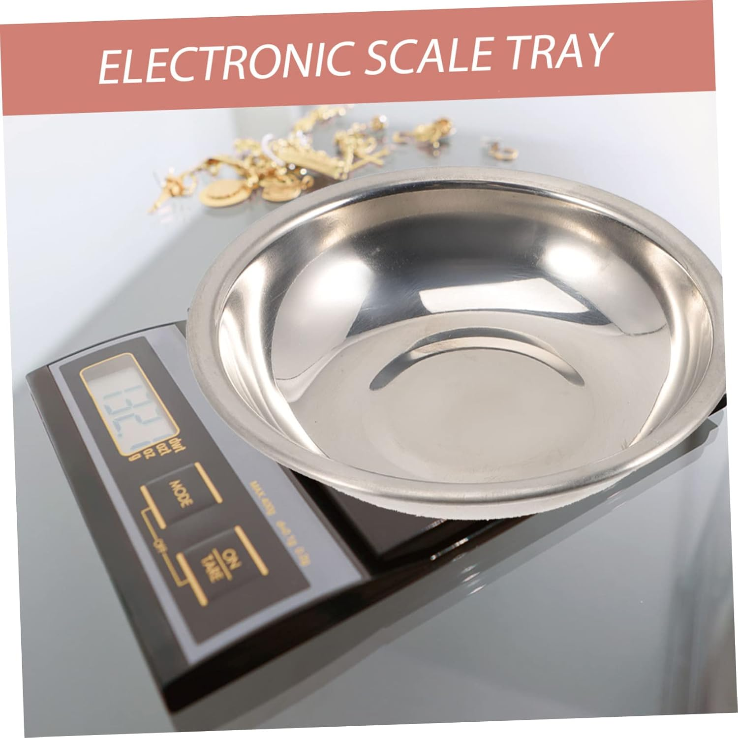 BCOATH Stainless Steel Carat Scale Tray for Electronic Scales Anti-Rust Weighing Dish with Gemstone Weighing Pan Household Jewelry for Precise Measurements image number 5