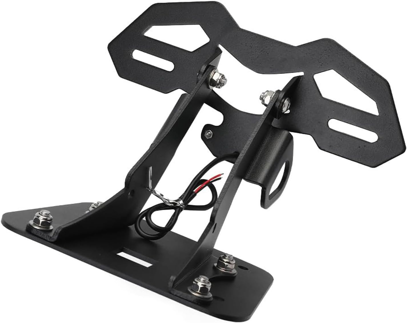 Motorcycle R25 R3 Fender Eliminator License Plate Holder/Tail Tidy Bracket for Yamaha YZF-R25 2014-2023 / YZF-R3 MT-25 MT-03 2015-2023, LED License Plate Lights and Turn Signal Mounting Holes (Black) image number 2