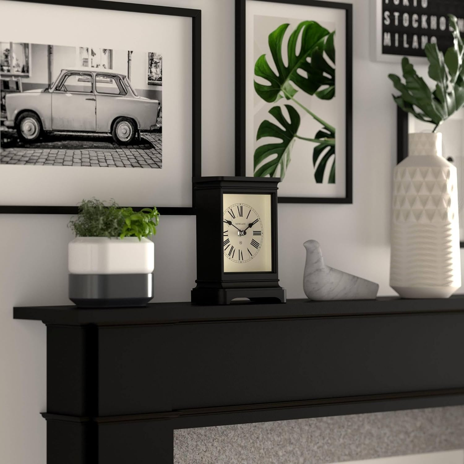 Newgate Time Lord Mantel Clock Matte Black - White image number 4