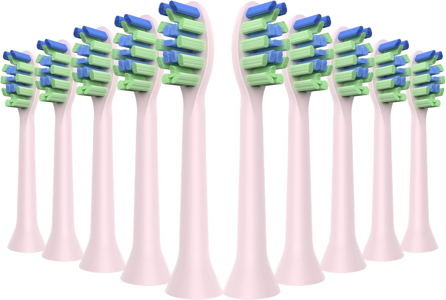 Toolsy 10PCS Replacement Heads Compatible with 7Am2M AM100/AM101/AM105/AM111 Electric Toothbrush- Click Toothbrush Refills Compatible with 7Am 2M, 10 Count (Pink)