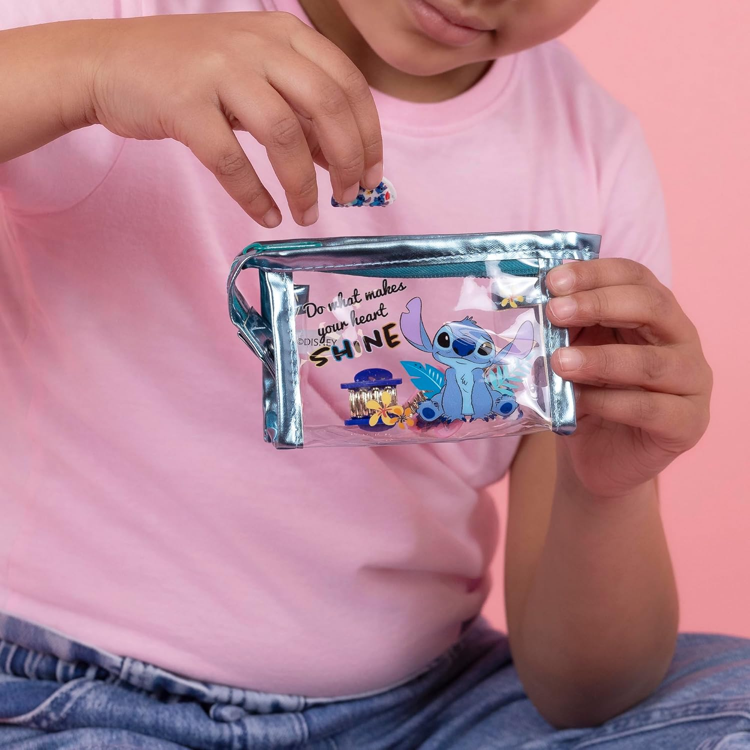 Disney Lilo & Stitch Hair Clip Set and Travel Bag VS701081L.PH, Multicolour, Travel Bag image number 3