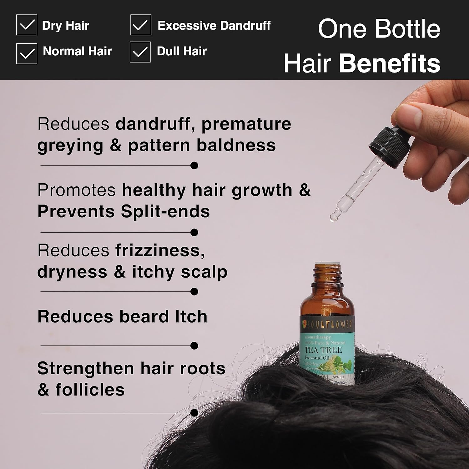 Soulflower Organic Tea Tree Essential Oil, Helps in Dandruff and Acne - 100% Pure, Natural, Organic, Cruelty-Free, Undiluted - 1 Fl Oz / 30Ml