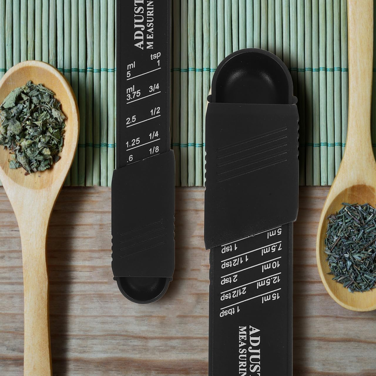 Cabilock Adjustable Measuring Spoon Set 2Pcs Sliding Scale Spoons for Accurate Baking Cooking Measurement of Powders and Liquids Kitchen Tool image number 6