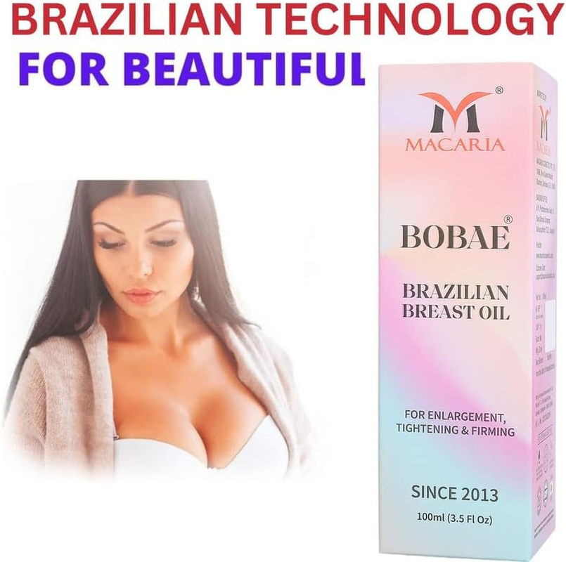 Bobae Brazilian Breast Plumping Enlargement Oil- Bust Breast Enlargement Oil- Shaping Perfection Breast Oil Massage Breast Firming Tightening Big Boobs Bigger Bust for Women image number 2