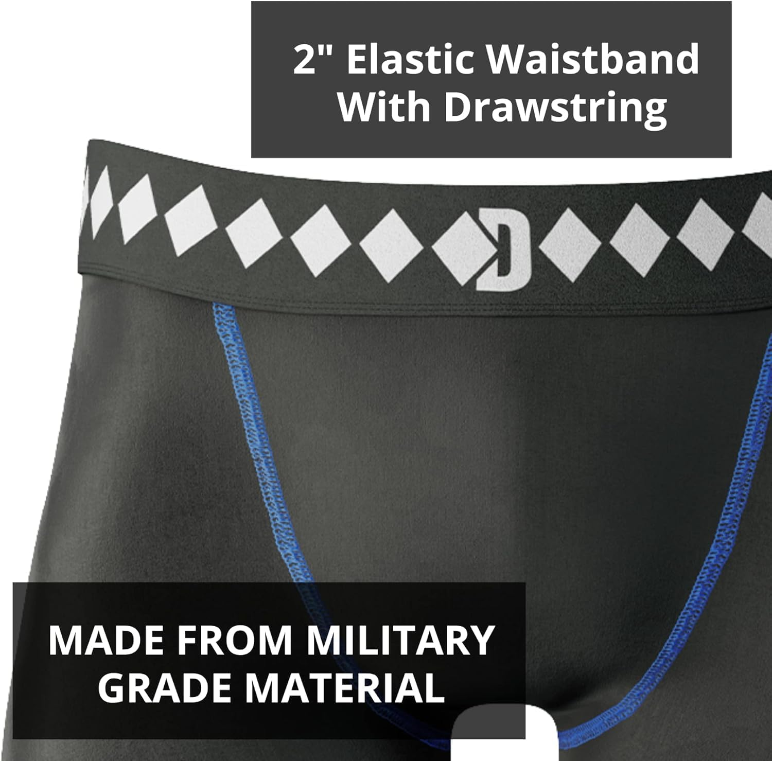 Diamond MMA Compression Shorts with Built-In Jock Strap Supporter with Athletic Cup Pocket for Sports image number 3