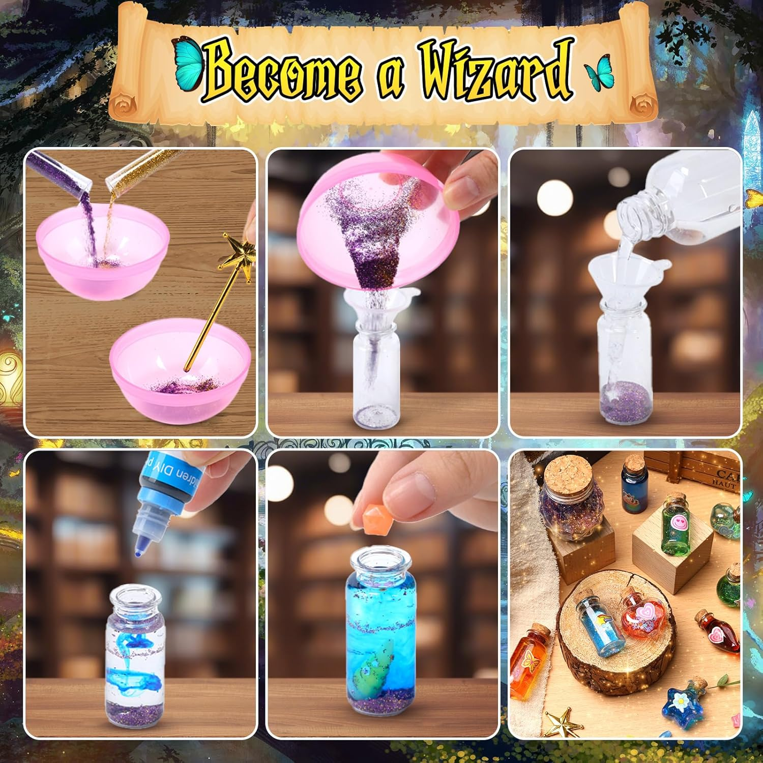 Skirfy Fairy Aqua Potion Kits for Girls with 23 Potion Bottles, Halloween Magic Kit Mix Potion DIY Decorations Garden Art Craft Kits Birthday Gifts,Girl Toys for Ages 8-13
