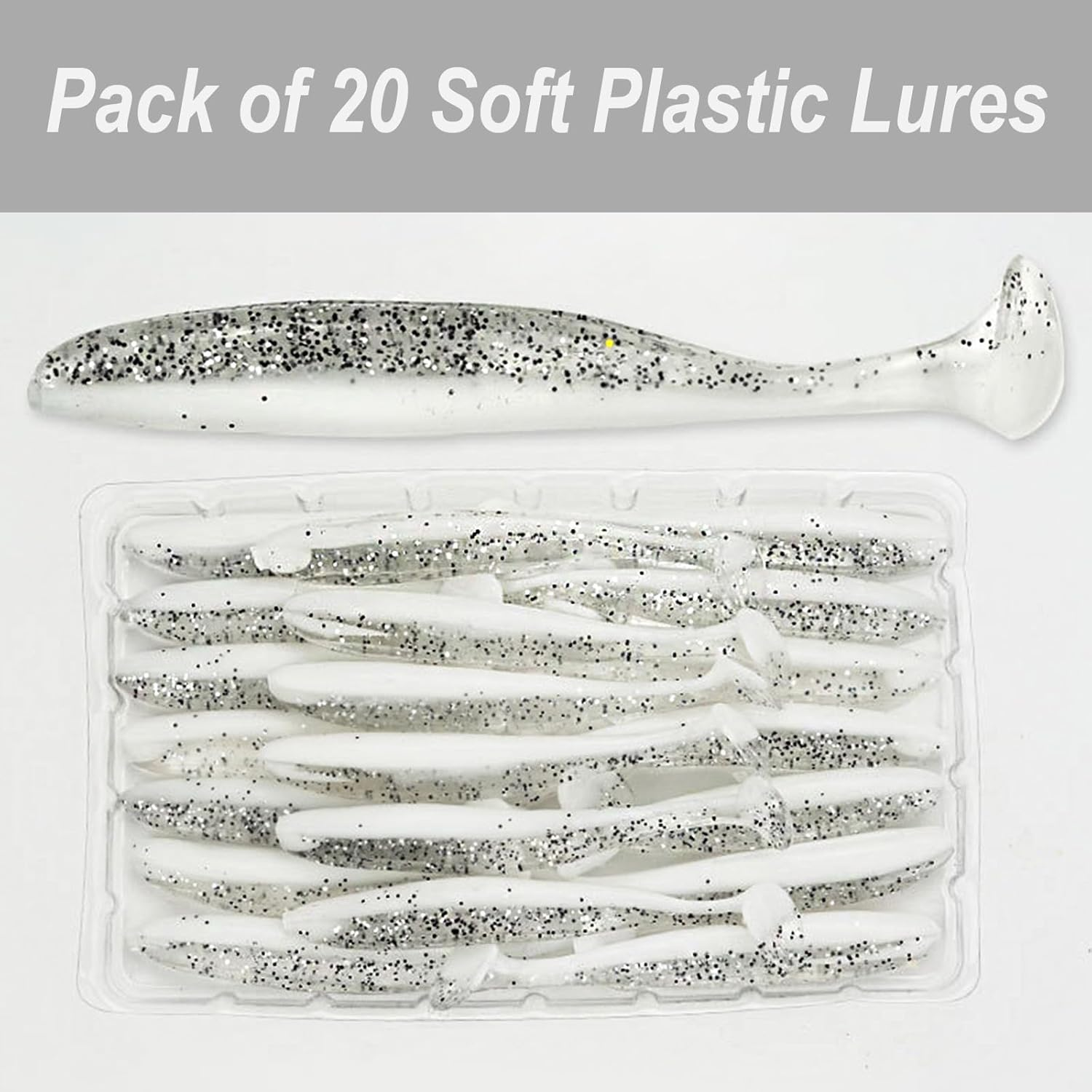 Soft Plastic Lures Bait Great for Sinker Hook Saltwater Fishing Freshwater Reef Paddle Tail Swimbait Fishing image number 6