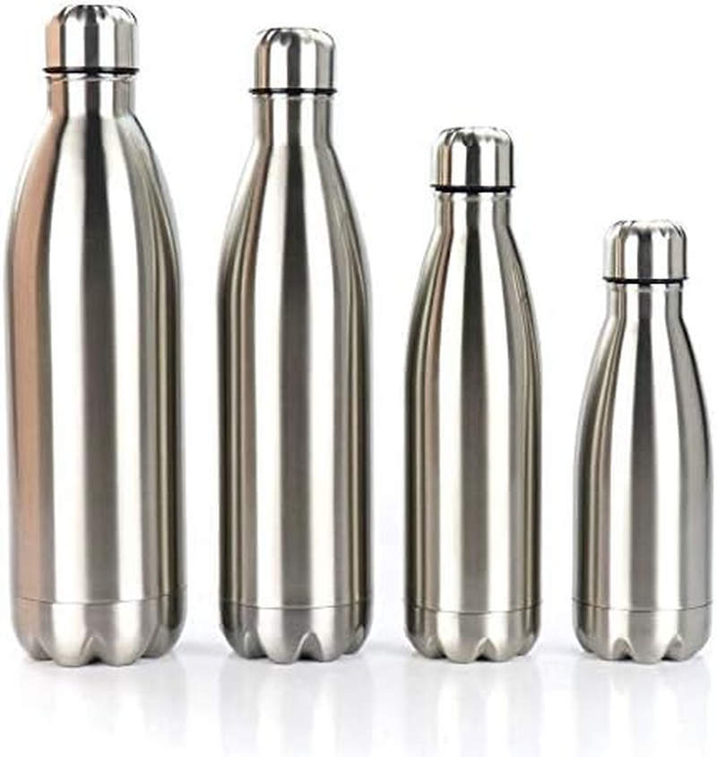 Gteller Double Wall 18/8 Stainless Steel Vacuum Cola Shape Bottle, Narrow Mouth Thermo Flask Keeping Warm and Cold 350Ml 500Ml 750Ml 1000Ml (1L) image number 1