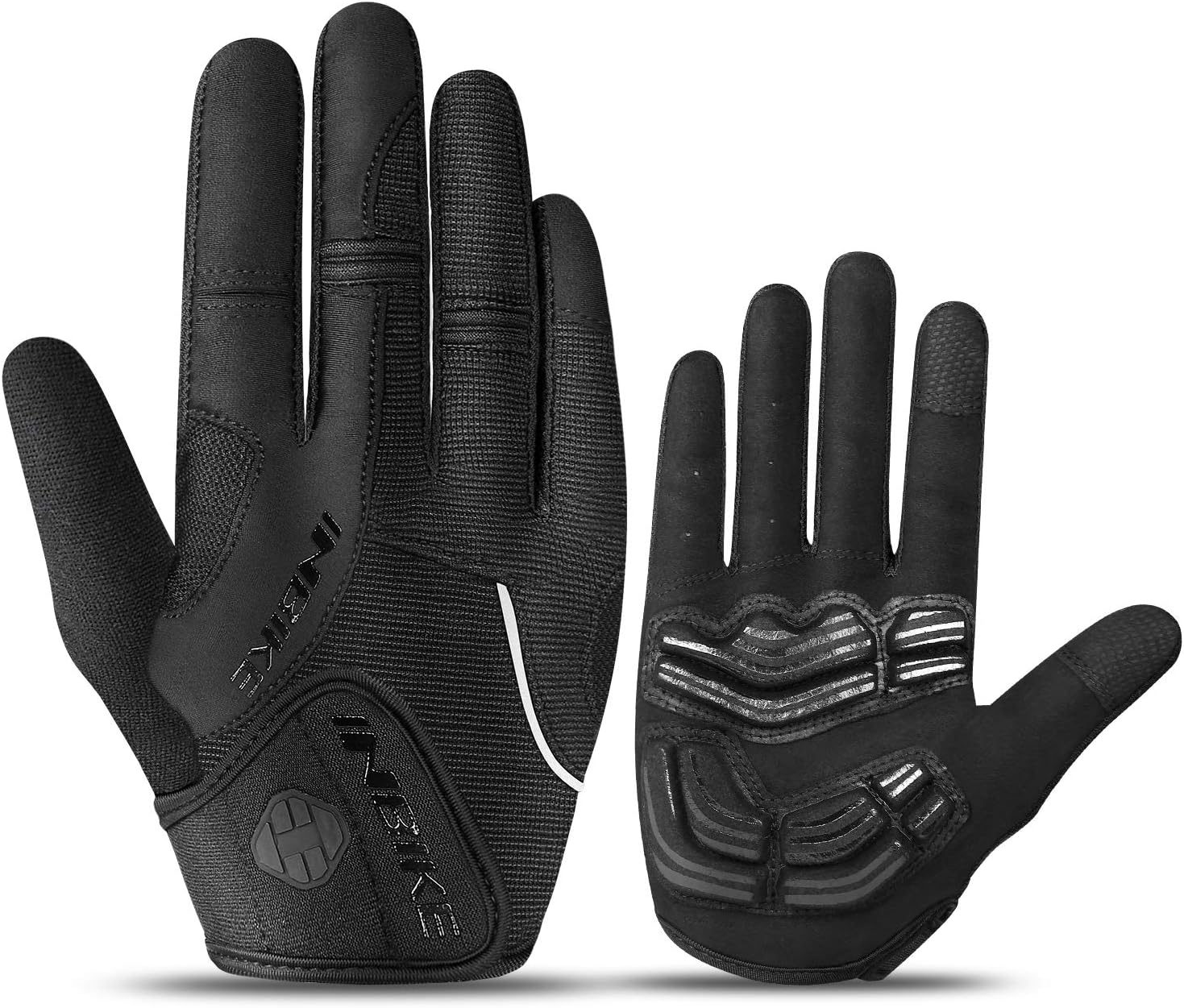 INBIKE Men'S Cycling Gloves, Full Finger Gel Padded Mountain Bike
