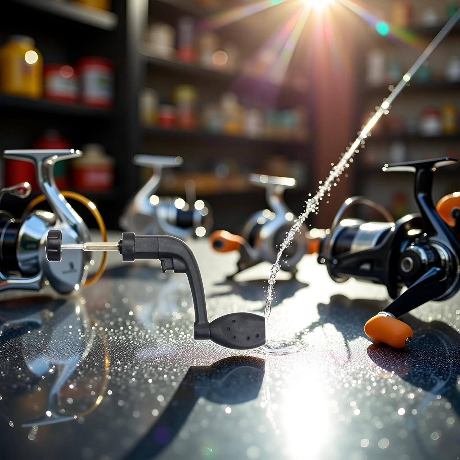 Fishing Spinning Reel Handle Grip Replacement, Plastic Fishing Reel Power Handle Crank Arm Spinning Reel Folding Rotary Knob Repair Parts Black 1 Pcs image number 4