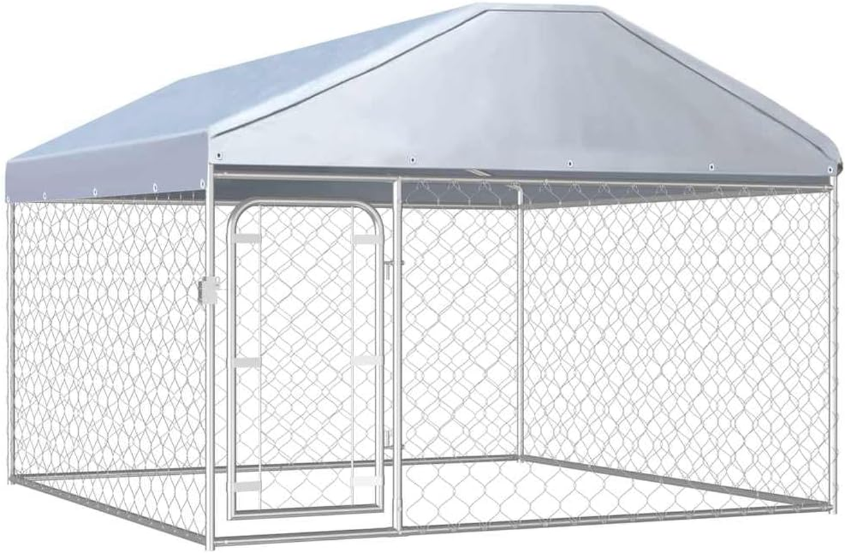 Outdoor Dog Kennel with Roof Large Pet House 200X200X135 Cm Weatherproof Safe image number 4