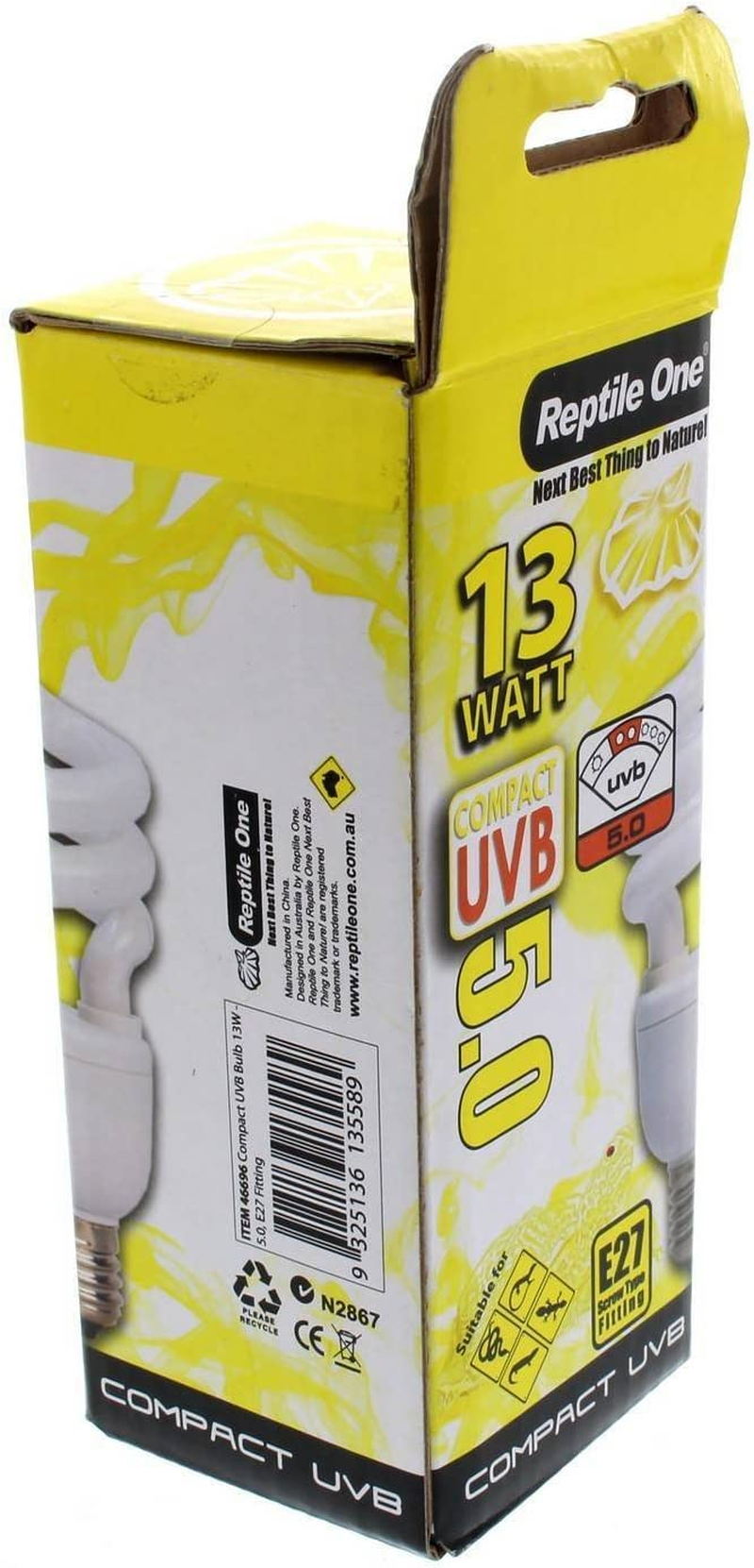 Reptile Compact UVB Globe 13W UVB 5.0 E27 Fitting Stimulates Activity Appetite image number 3