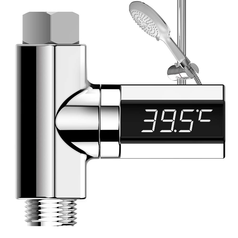 Water Temperature Meter Display Shower Home Water Flow Temperature Silver First Generation