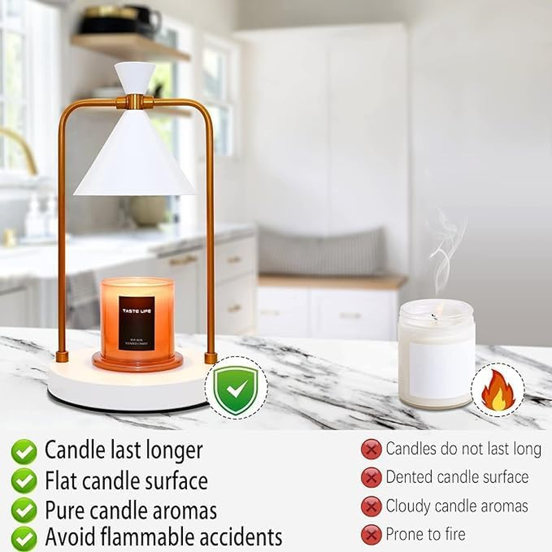 Electric Candle Warmer Lamps with 2 Bulbs - Adjustable Brightness and Timer Function, Aromatic Candle Holders for Vintage Bedroom Decor，Mum Mothers Day Gifts image number 4