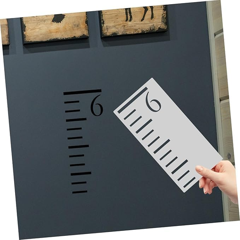 7 Feet Growth Chart Stencil,12 X 6 Inch,7 Pcs Kids Height Growth Chart Reusable Ruler Template for Painting on Wood Wall Paper with Art Brush/Ruler/Storage Bag, image number 5