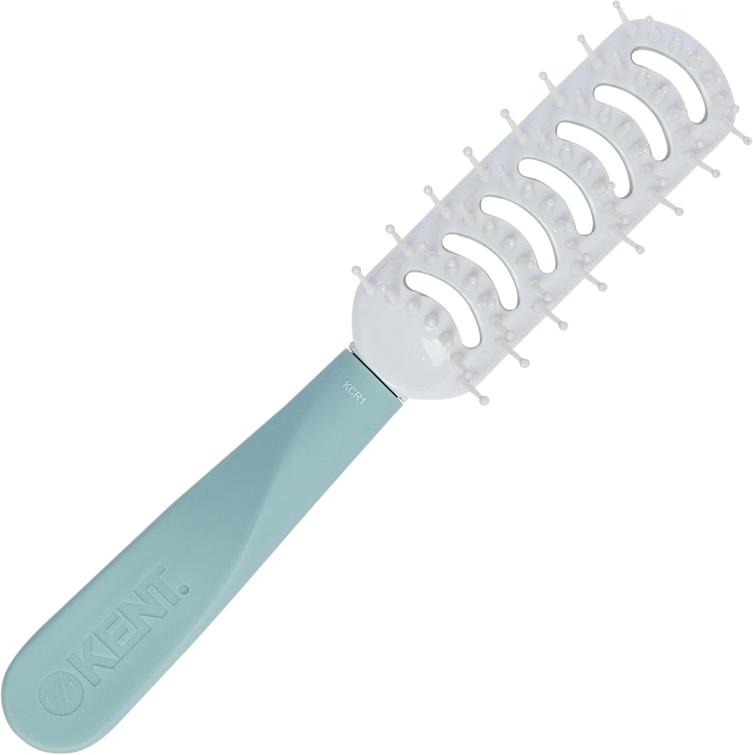 Kent KCR1 "Create" Vented Hair Brush for Blowdrying, Creating Root Lift, and Volume in All Hair Types - Small Vent Brush with Green Ergonomic Handle and Soft Ball Tipped Bristles for Pain Free Use image number 2