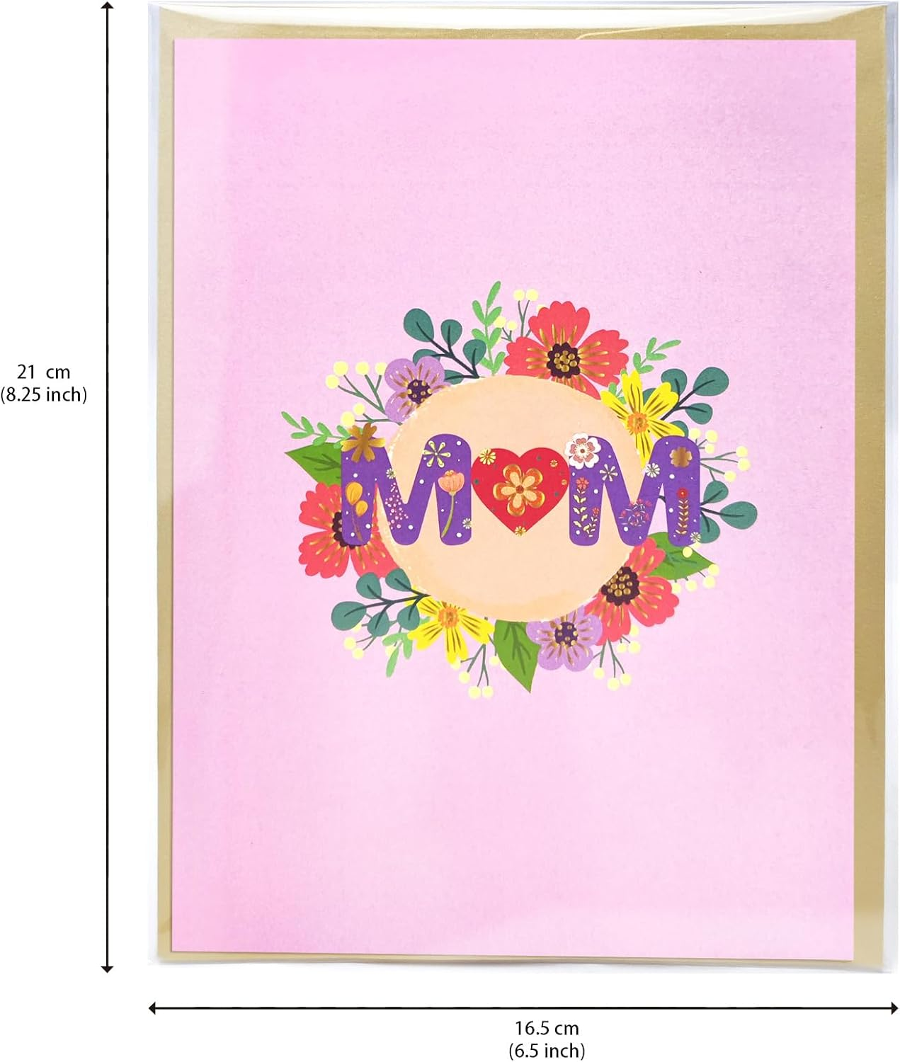 Best Mom Ever Pop up Cards, Flower, 3D Greeting Cards Gift, for Birthday, Mothers Day, Anniversary, Valentines Day, Mom, Stepmom, Mother in Law, 5X7 - Includes Envelope and Message Note