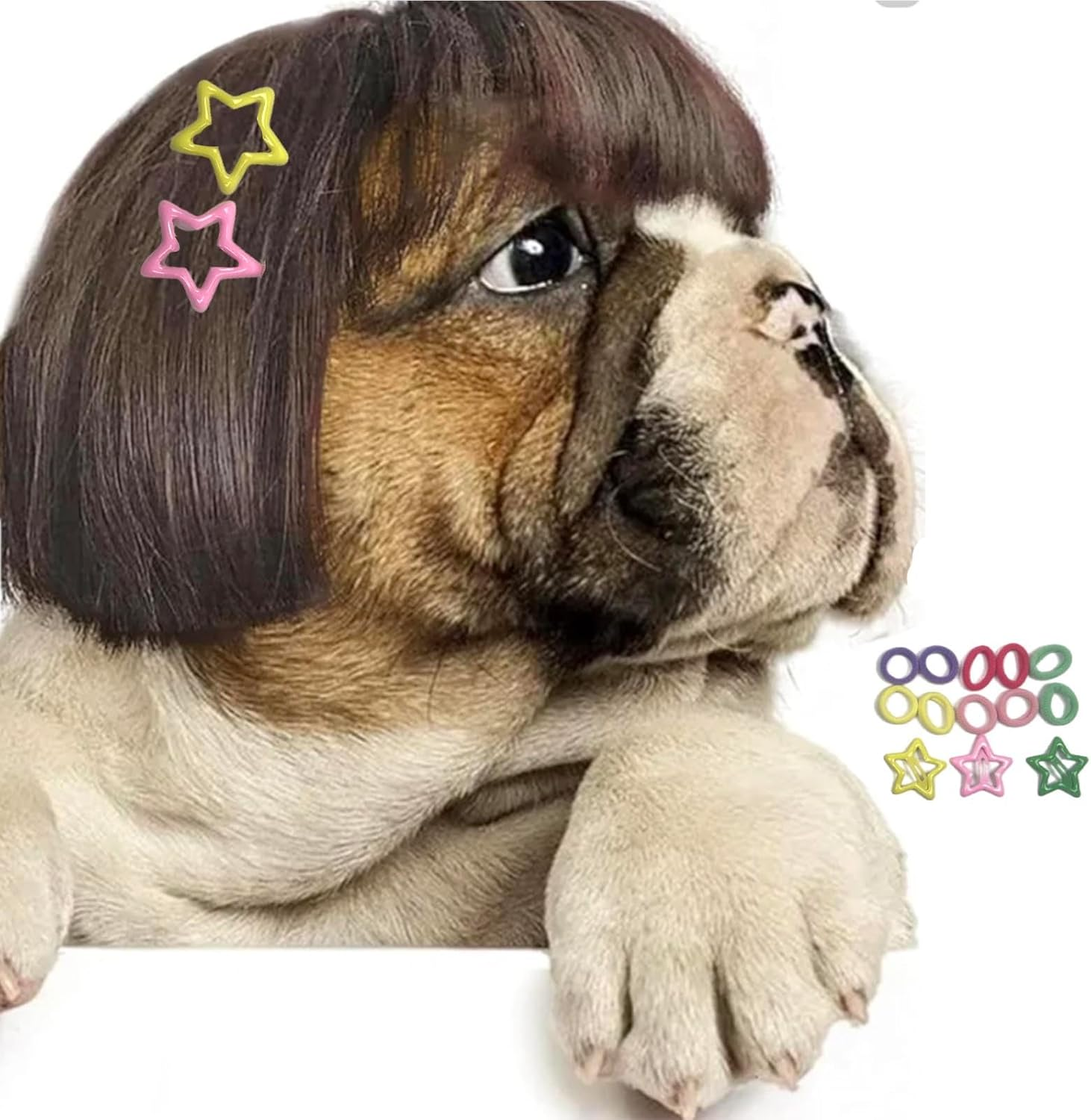 Funny Pet Wig &ndash; DIY Haircut & Adjustable Fit &ndash; Cat & Dog Costume for Halloween, Party, Photo Shoots &ndash; 3D Natural Look &ndash; Fits 5Kg-50Kg Pets image number 2