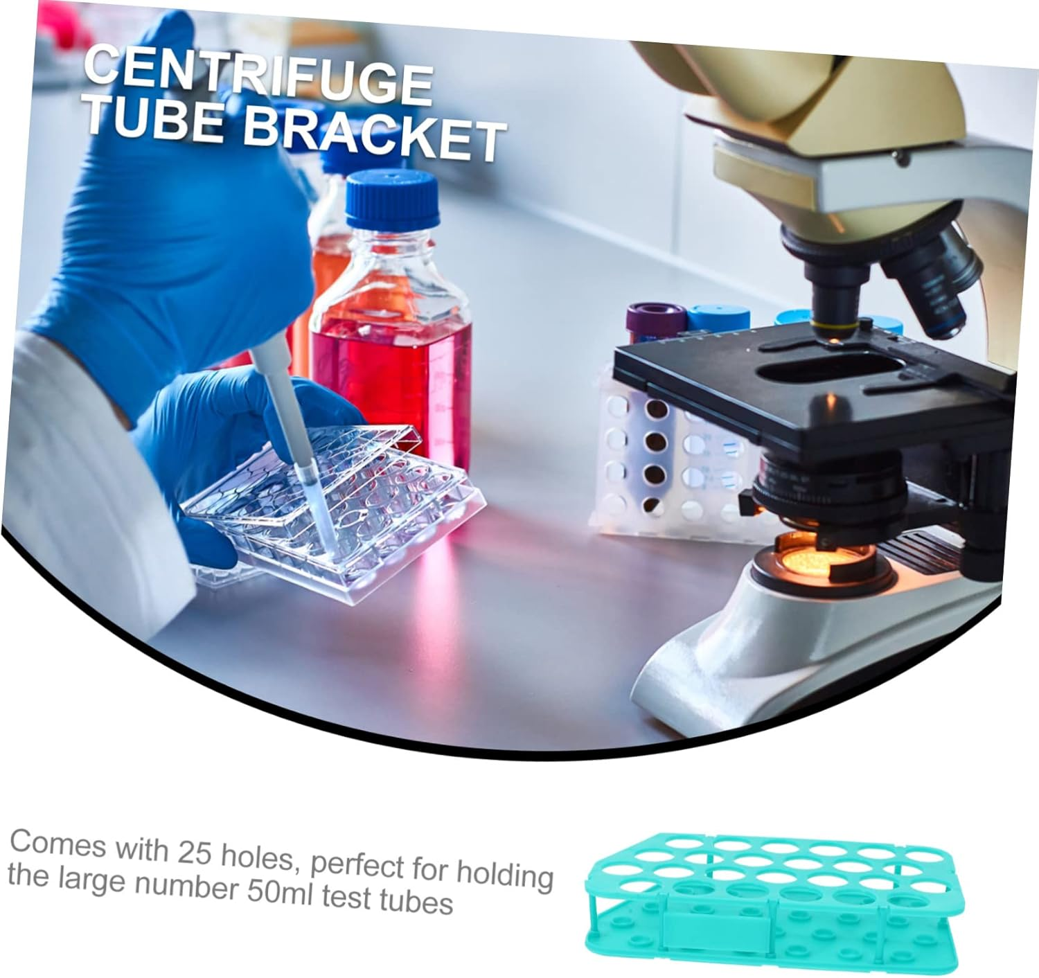 SOLUSTRE Centrifuge Tube Rack 50Ml 25 Holes Detachable Single-Sided Lab Tube Holder for Scientific Research Industrial and Laboratory Use image number 2