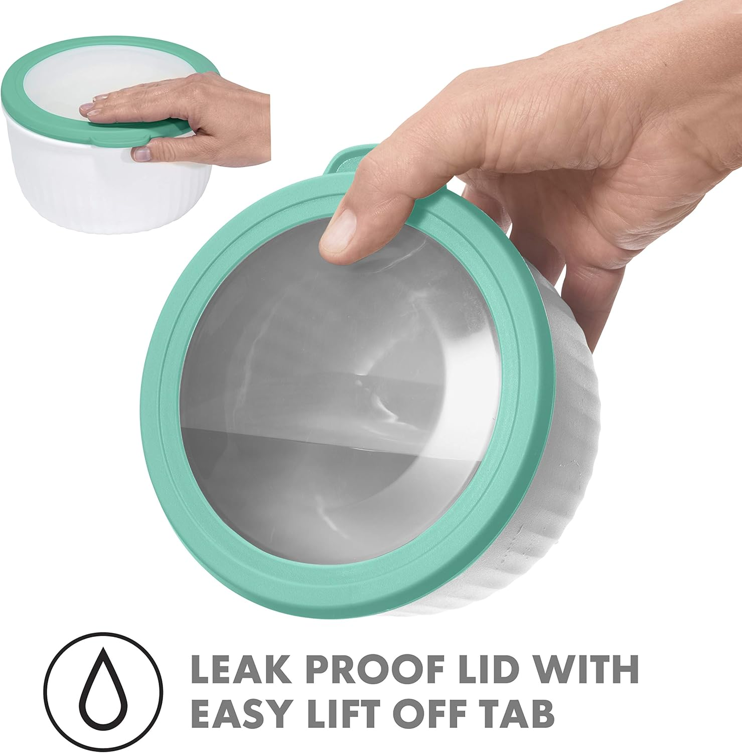 Oggi Prep and Serve Bowl with Lid, White, 568 Ml Capacity image number 4