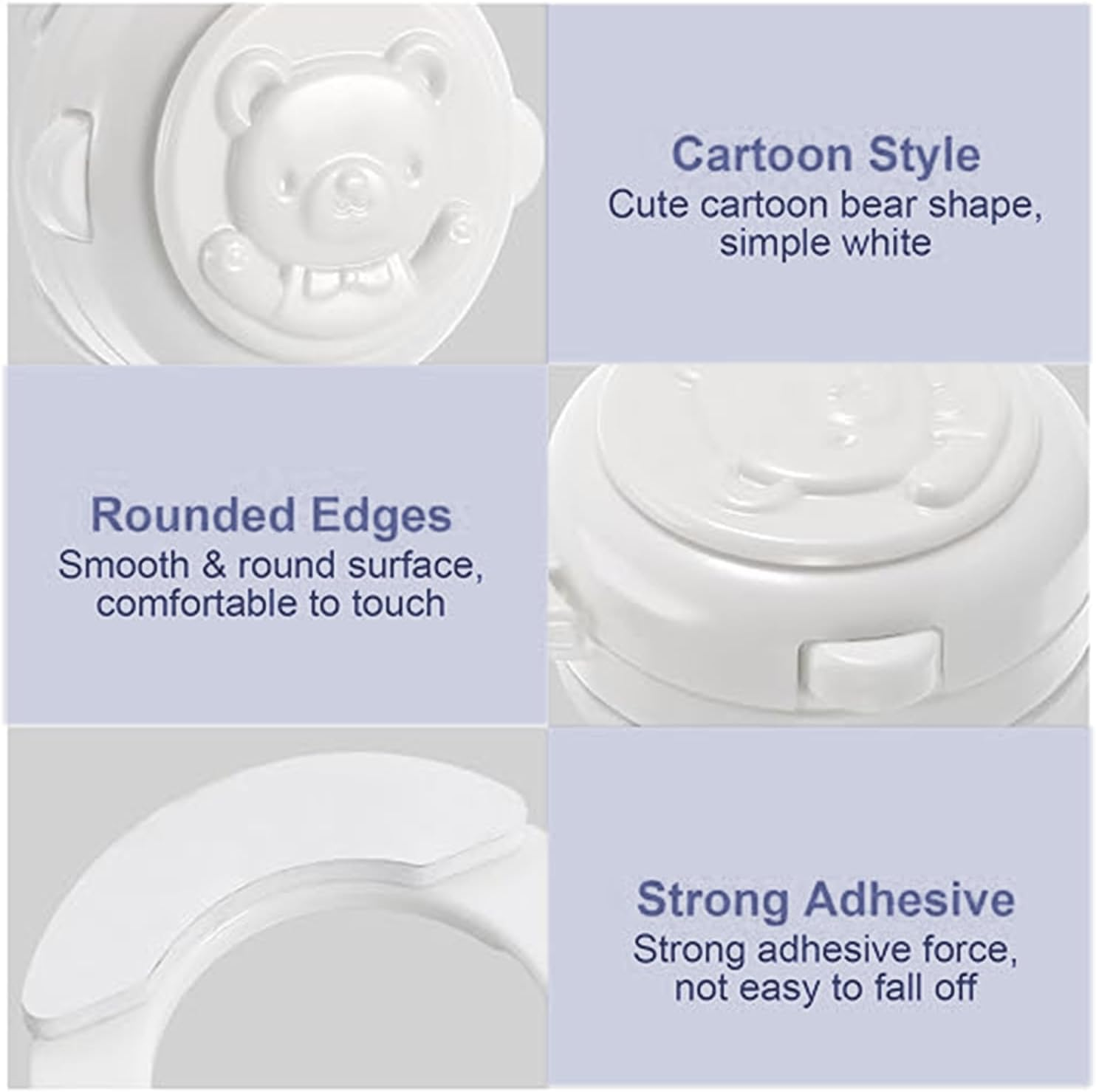 Roczential Protection Cap, 6 Pcs Child Safety Locks, Light Cover, Button Covers, Guard Dishwasher Safety Lock, Household Appliances Oven Child ABS, Appliance Button Security Lock, Baby Safety Products (White) image number 1