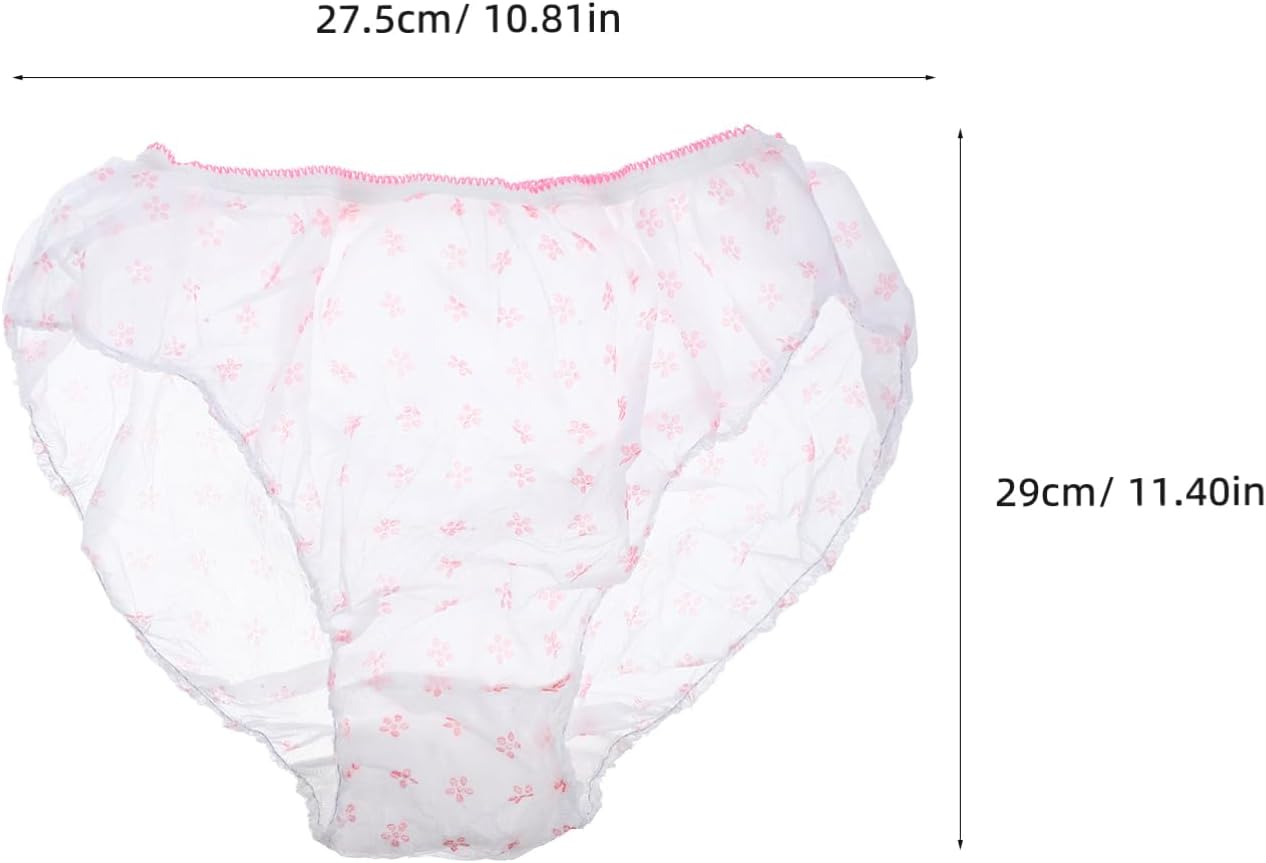 ERINGOGO Maternity Panties Disposable Underwear 7Pcs Non-Woven Odorless Skin-Safe Prenatal Postpartum Briefs Size L Mixed Color High Elasticity Breathable for Mothers image number 5
