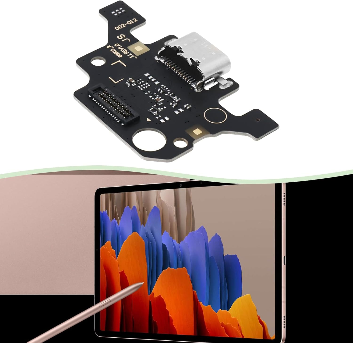 YINETTECH 1PC USB Charger Charging Port Dock Compatible with Samsung Galaxy Tab A9 plus X210/X215/X216/X218 21.4X35.3Mm USB Charging Port Dock Connector Board image number 2