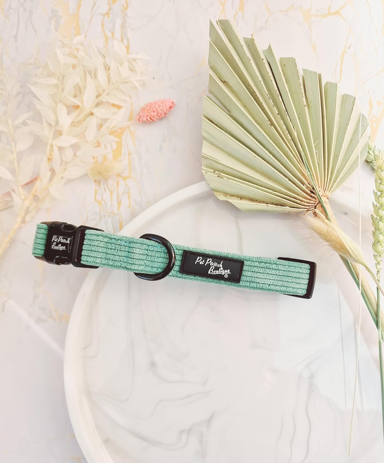 SAGE Green Cord Dog Collar M