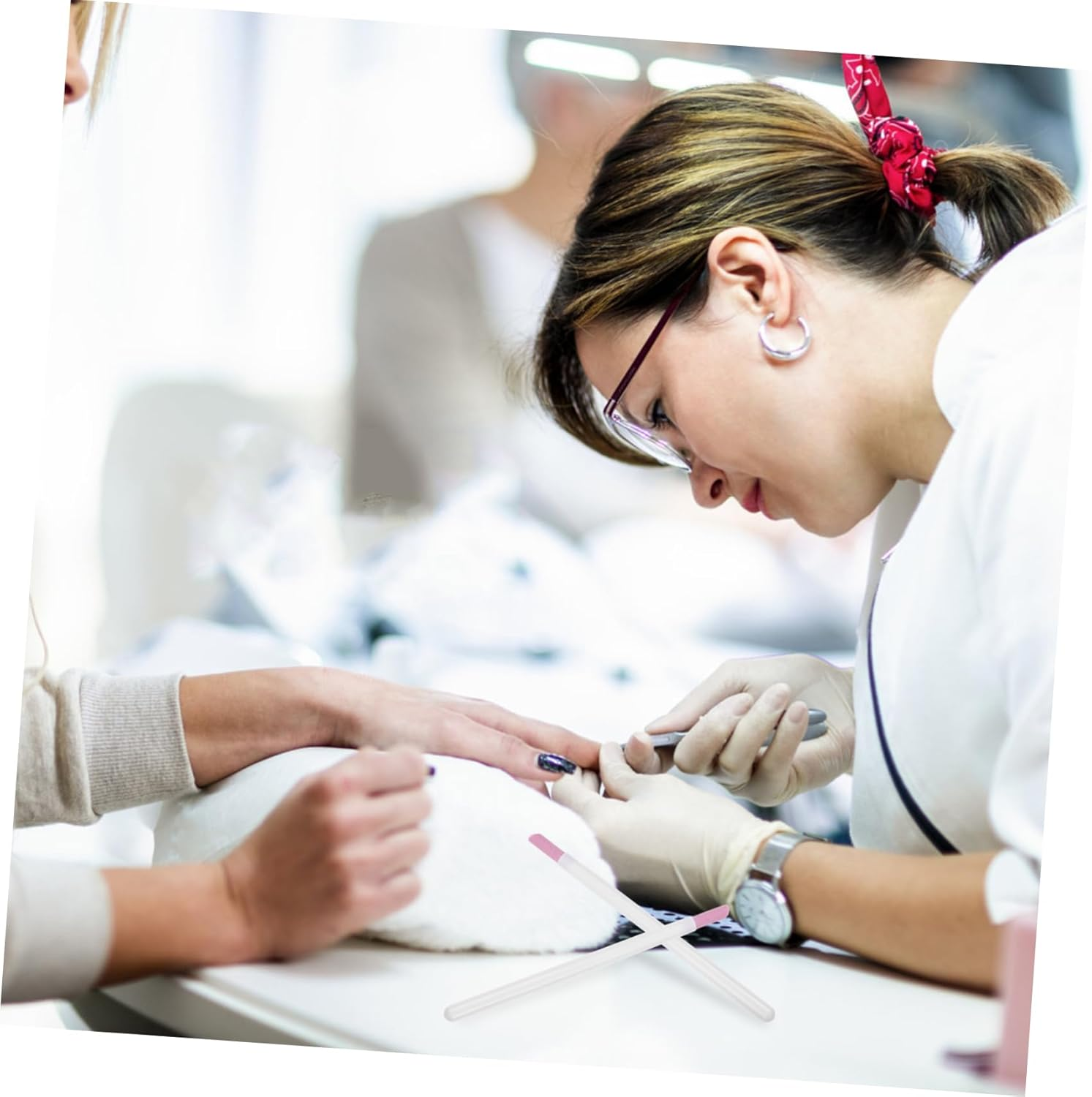 MUSISALY 5Pcs Manicure Pen Multi-Function Nail Polishing Pens Nail Cuticle Remover image number 6