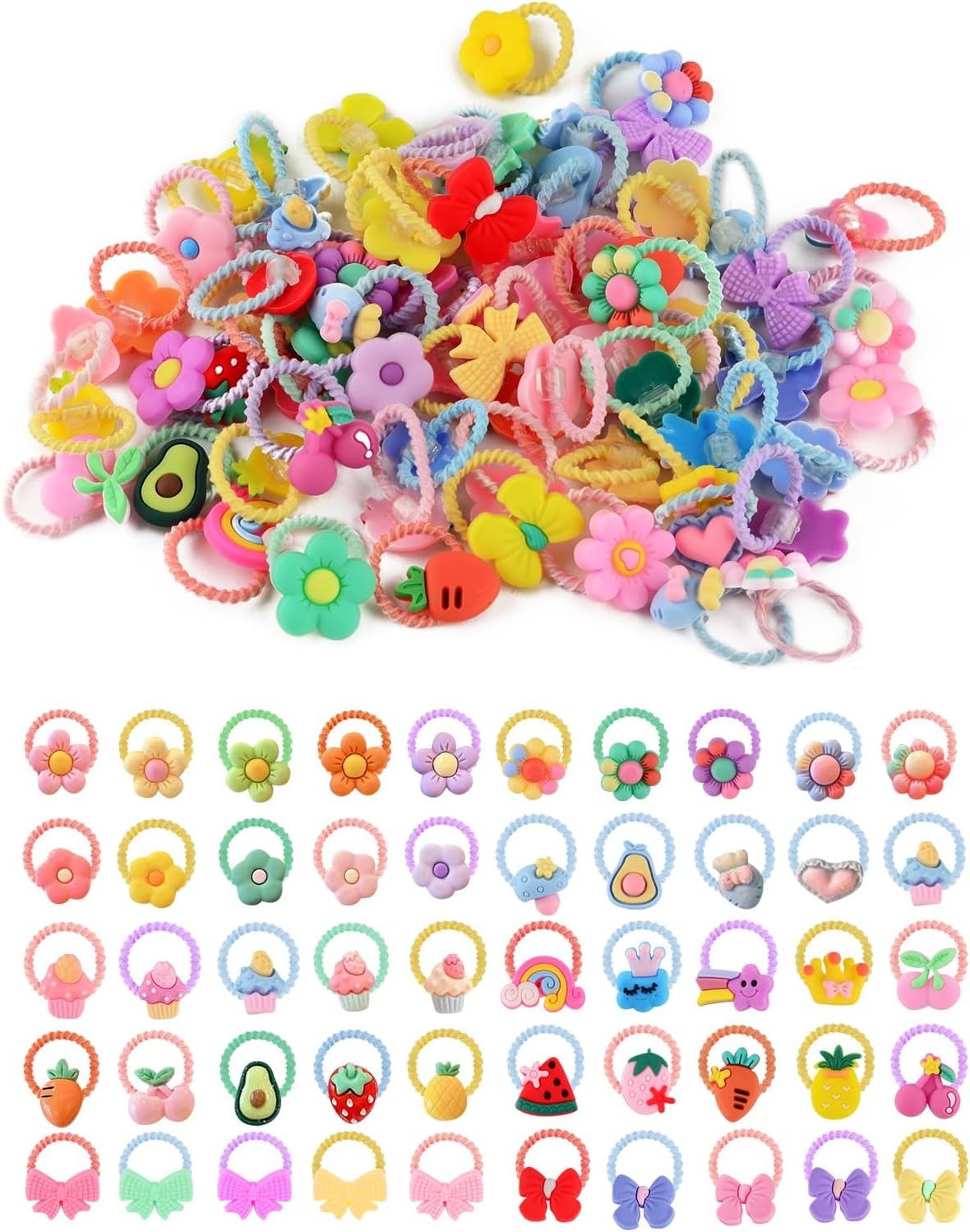 Elastic Hair Bobbles Baby Hair Bobbles Pack of 100 Hair Bobbles with Coloured Hairline Equipped as a Decorator with Faded Hair image number 2