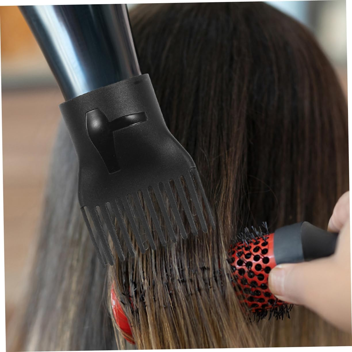 HEATSHAKING 6Pcs Hair Dryer Comb Nozzle Diffuser Attachment for Barbershop Travel and Home Use image number 4