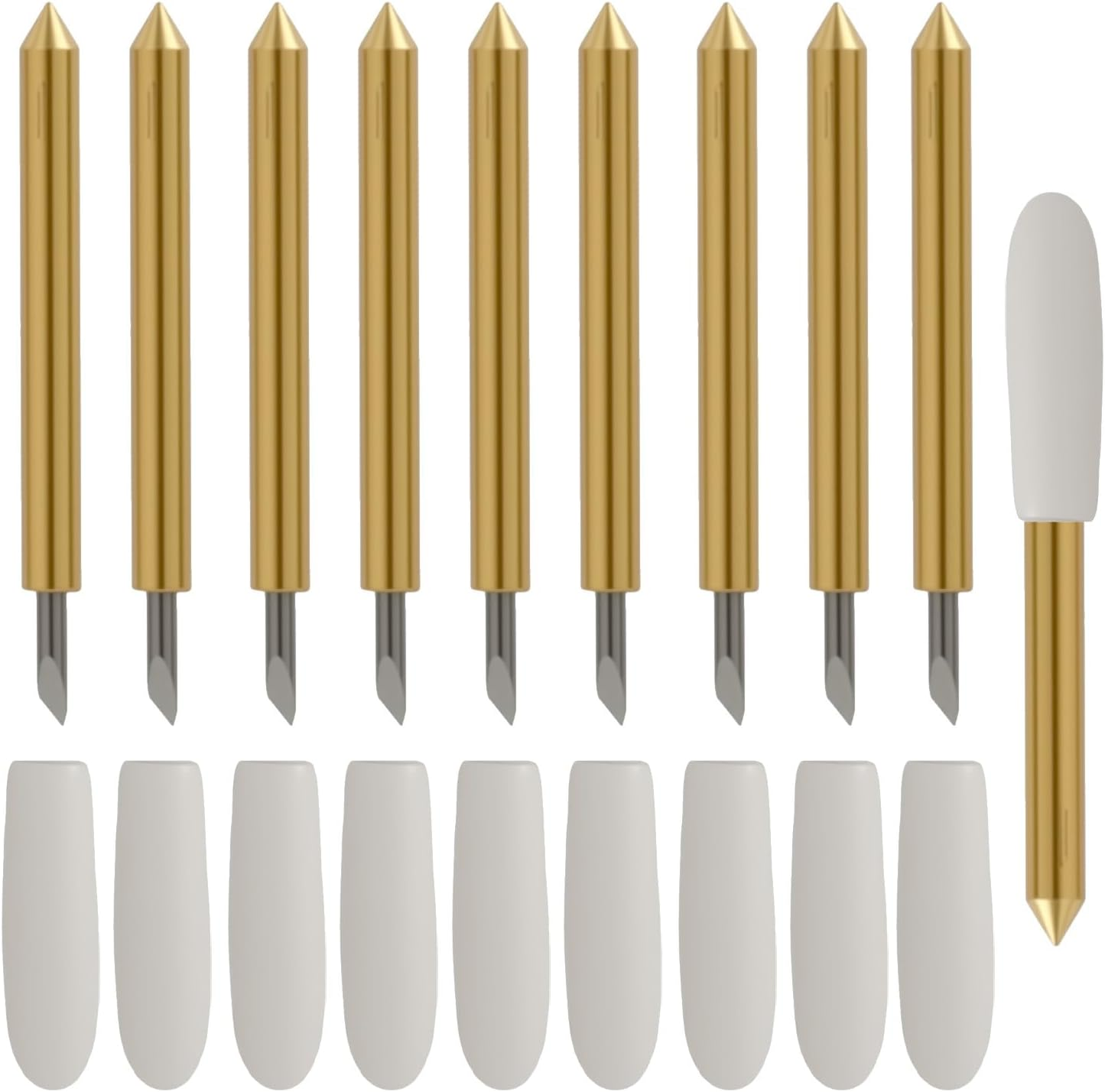 10PCS Premium Fine Point Blades Compatible with Maker 4/Maker 3/Maker/Explore 4/Explore Air 3, Industrial White Packaging Titanium Tip for Glitter Vinyl Cardstock HTV Vellum image number 5