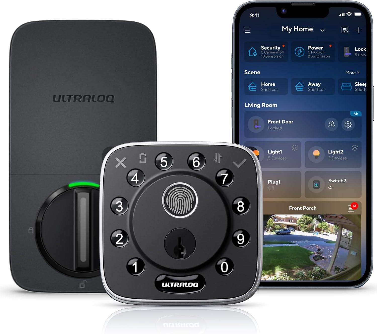 ULTRALOQ Bolt Fingerprint Smart Lock with Door Sensor, Built-In Wifi Smart Locks for Front Door, Biometric Smart Wifi Deadbolt, Auto Unlock, 10 Months Battery, IP65 Waterproof, BHMA Grade AAA image number 5