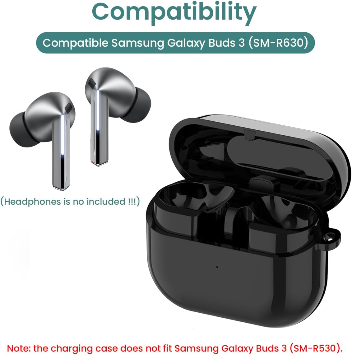 Samsung Galaxy Buds 3 Pro (SM-R630) Charging Case, USB C Cable Replacement Charger Case for Galaxy Buds 3 Pro Headphones (Not for Buds 3 SM-R530) image number 3