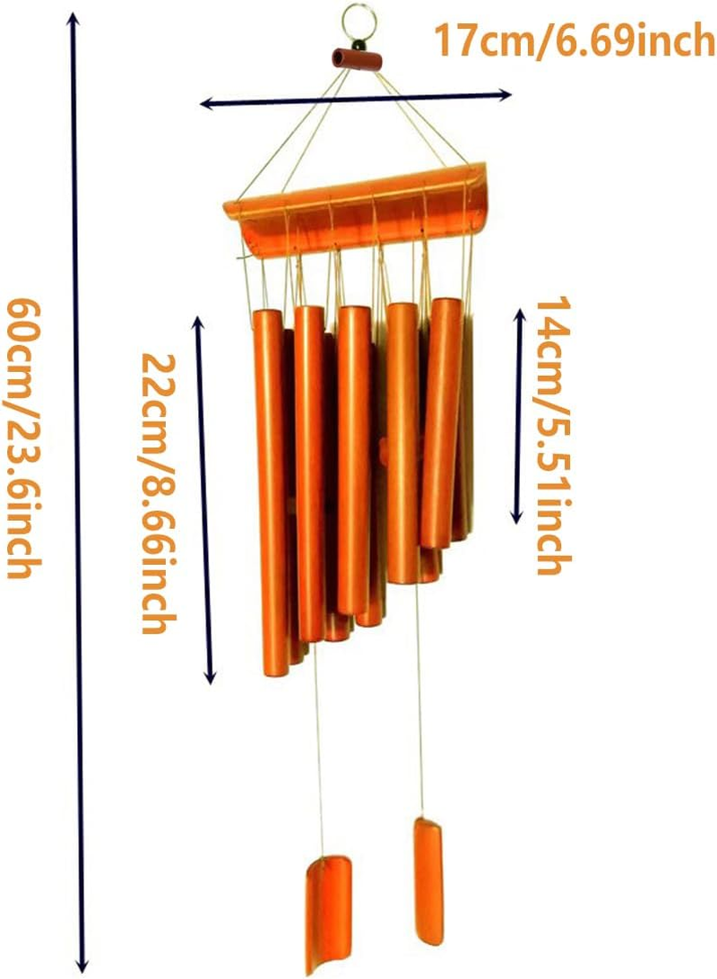AIMALL Bamboo Wind Chime, Natural Bamboo Craft for Peaceful Ambiance, Home and Garden Decor, Ten Tubes, 23.6In Length image number 6