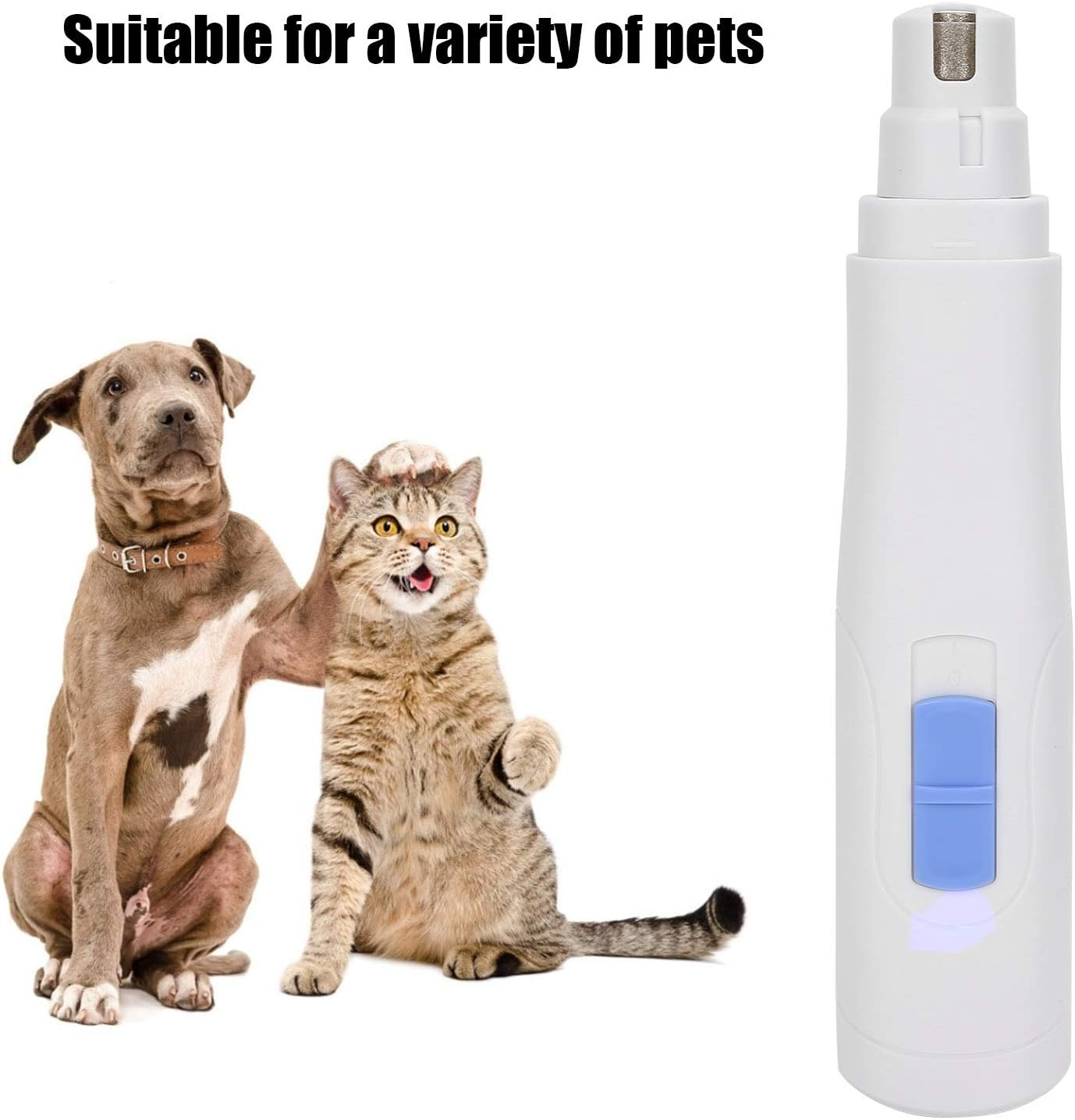 Pet Nail Polisher, Electric Dog Paw Grinder USB Rechargeable 2 Gears Nail Trimmer, Professional Electric Pet Paws Grooming Quiet Puppy Grooming Tool for Dogs, Cats and Small Animals image number 6
